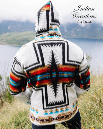 Southwestern White Alpaca Jacket – Indian Creations Corp