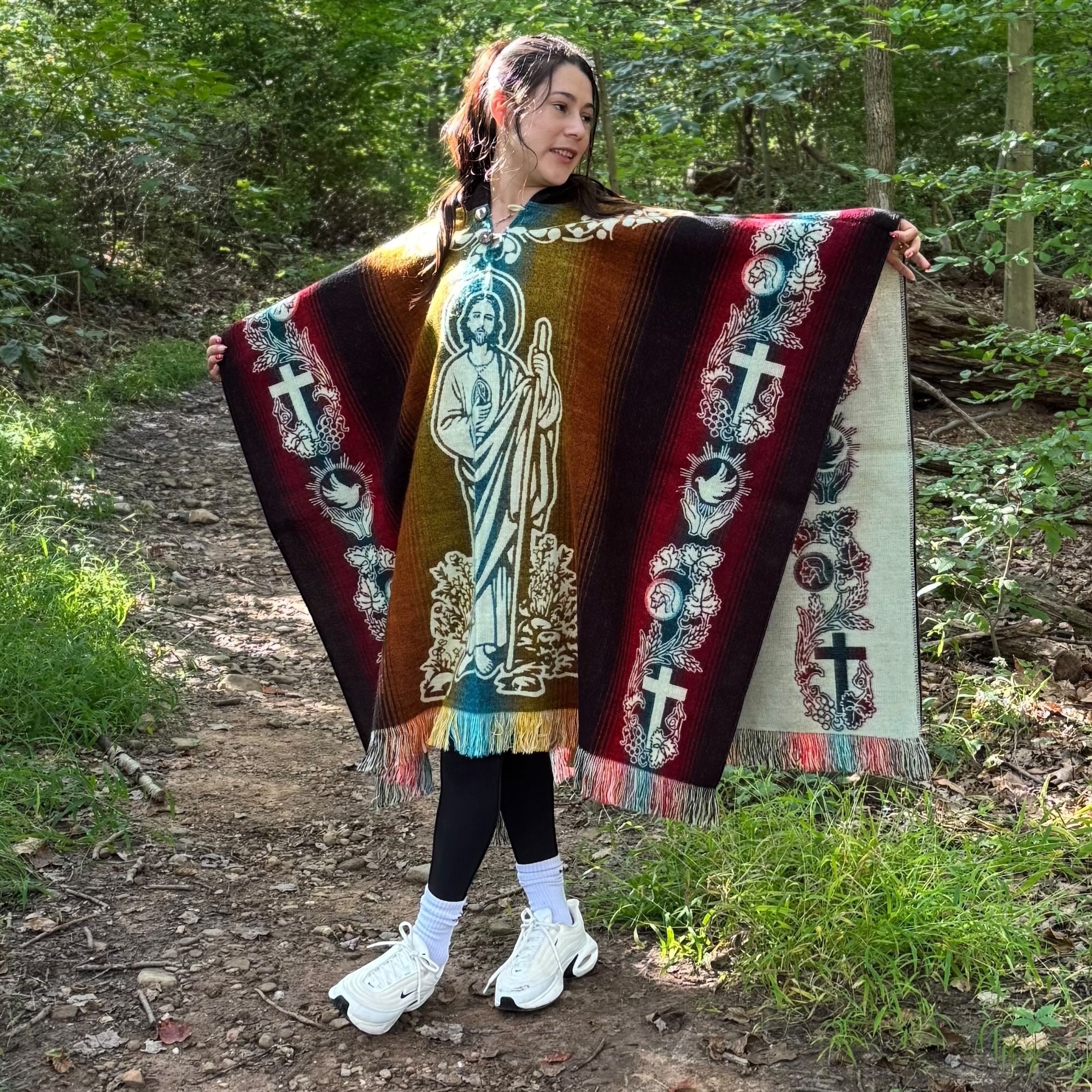 Saint Jude Alpaca Wool Poncho Handcrafted by Indigenous Hands