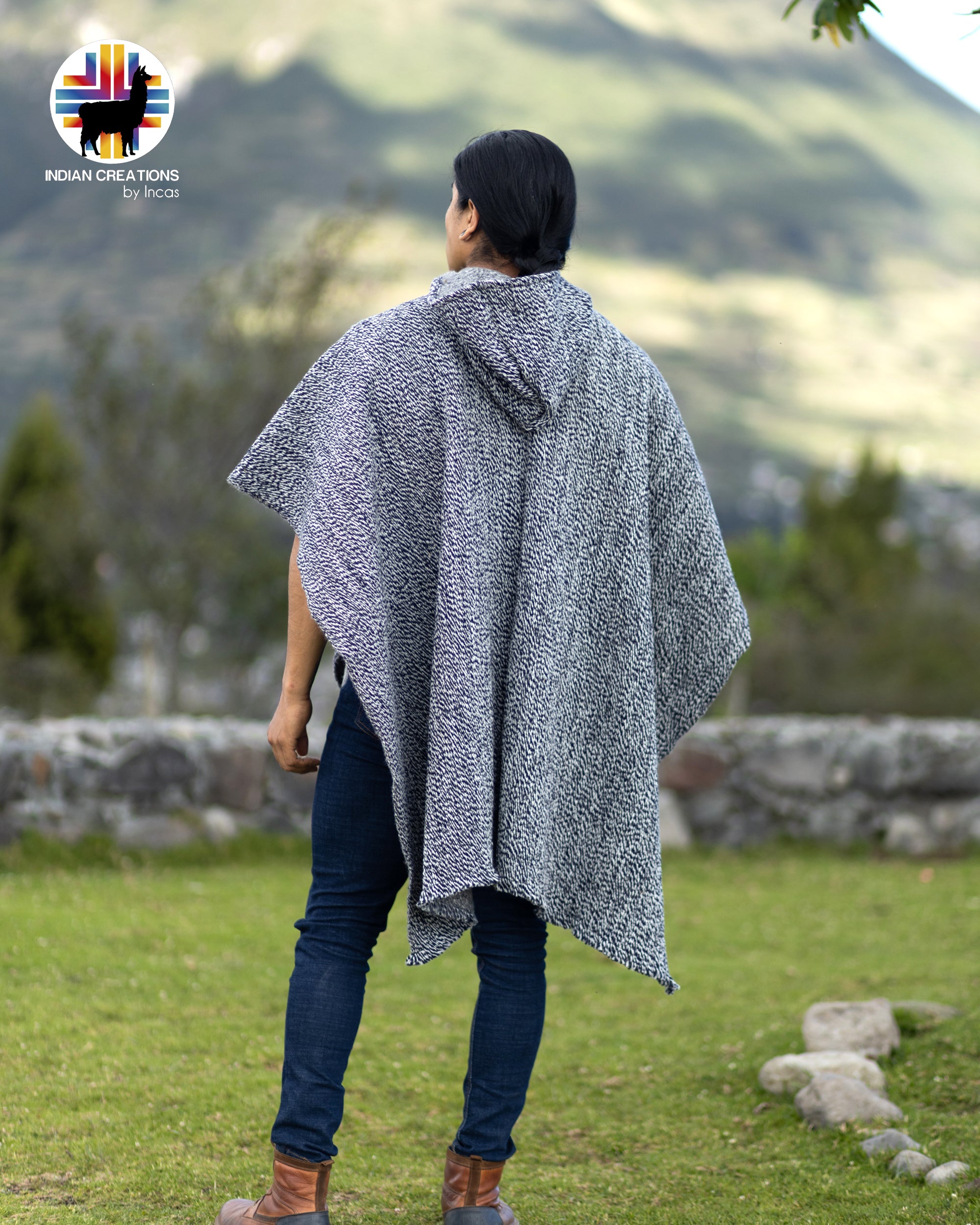 Siberian Wolf Wool Poncho