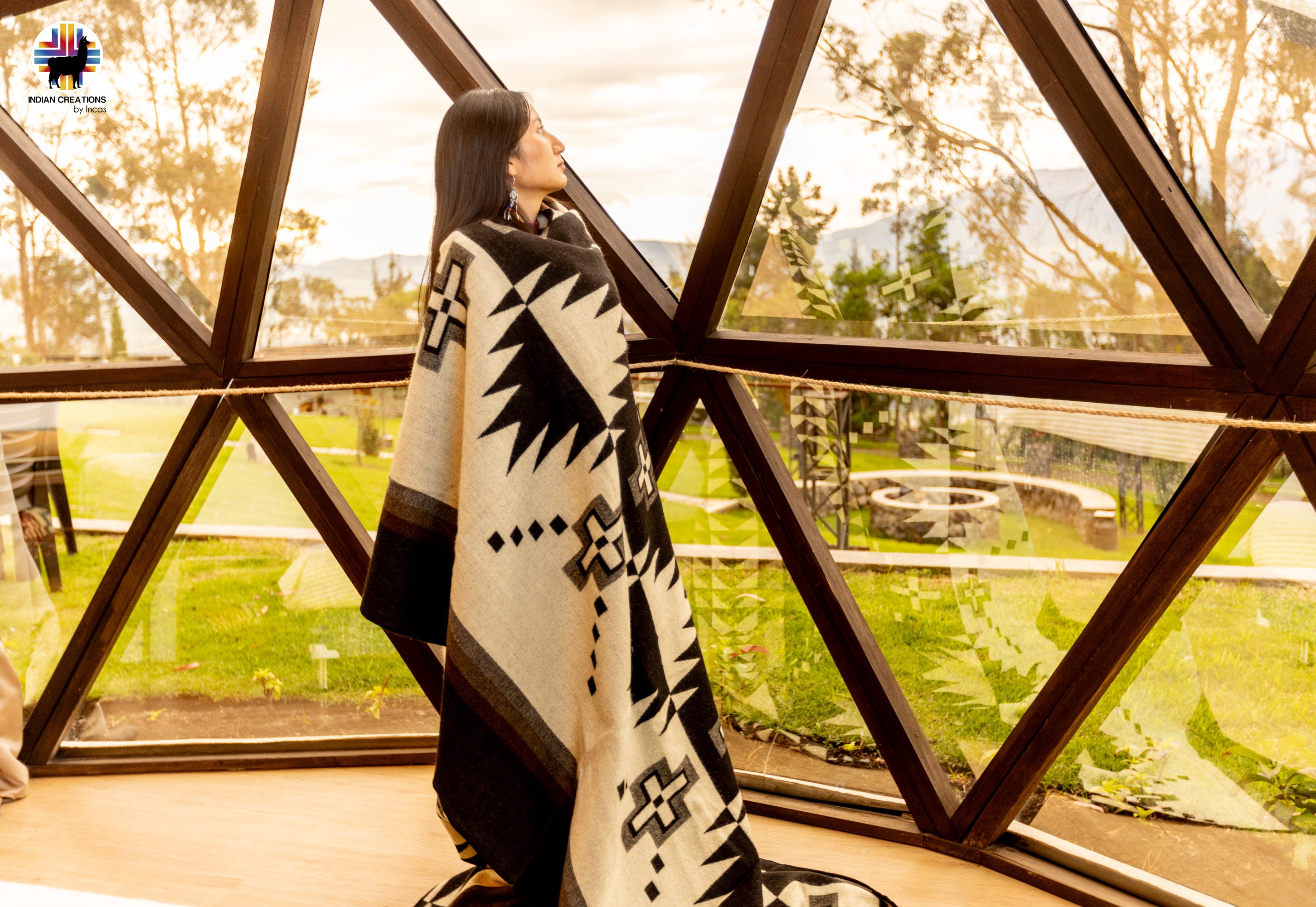 KING SIZE and Heavy-Duty Alpaca Blanket (Brown Holzstapel)