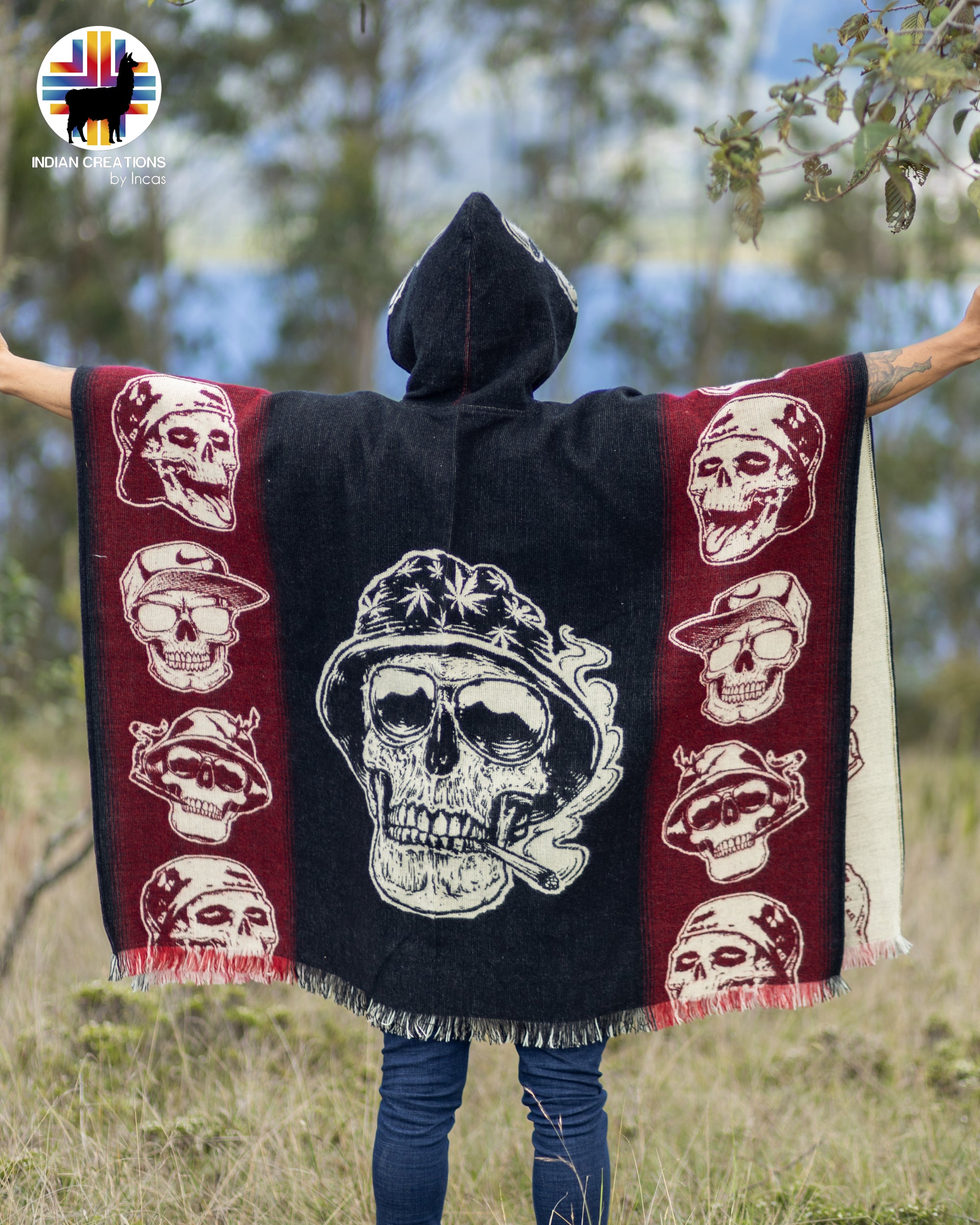 Crazy Skull Alpaca Poncho