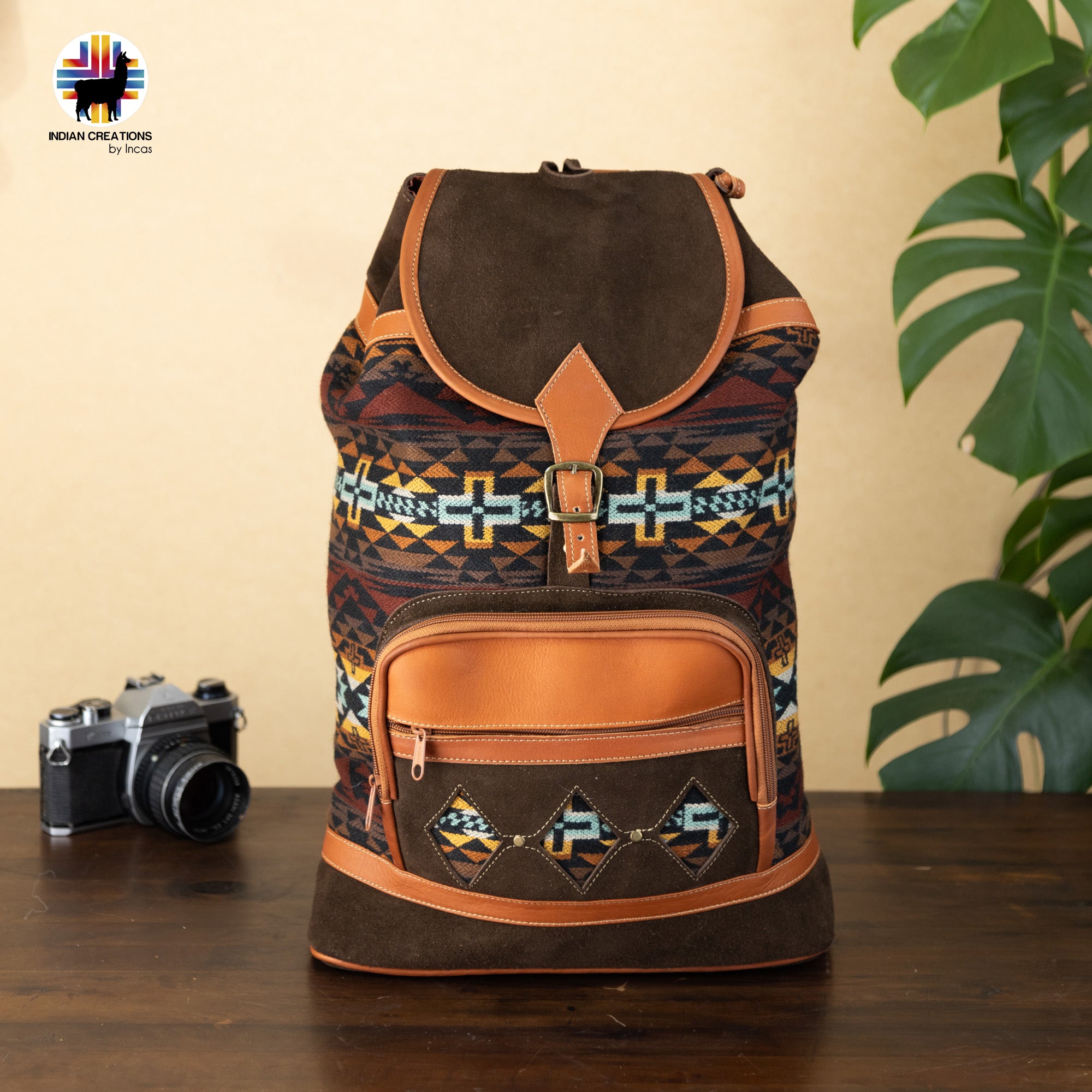 Beautiful Leather Backpack. Handcrafted by Indigenous Hands. Lightweight Rucksack Backpack. Hippie & Bohemian Style.FREE SHIPPING!Gift Ideas