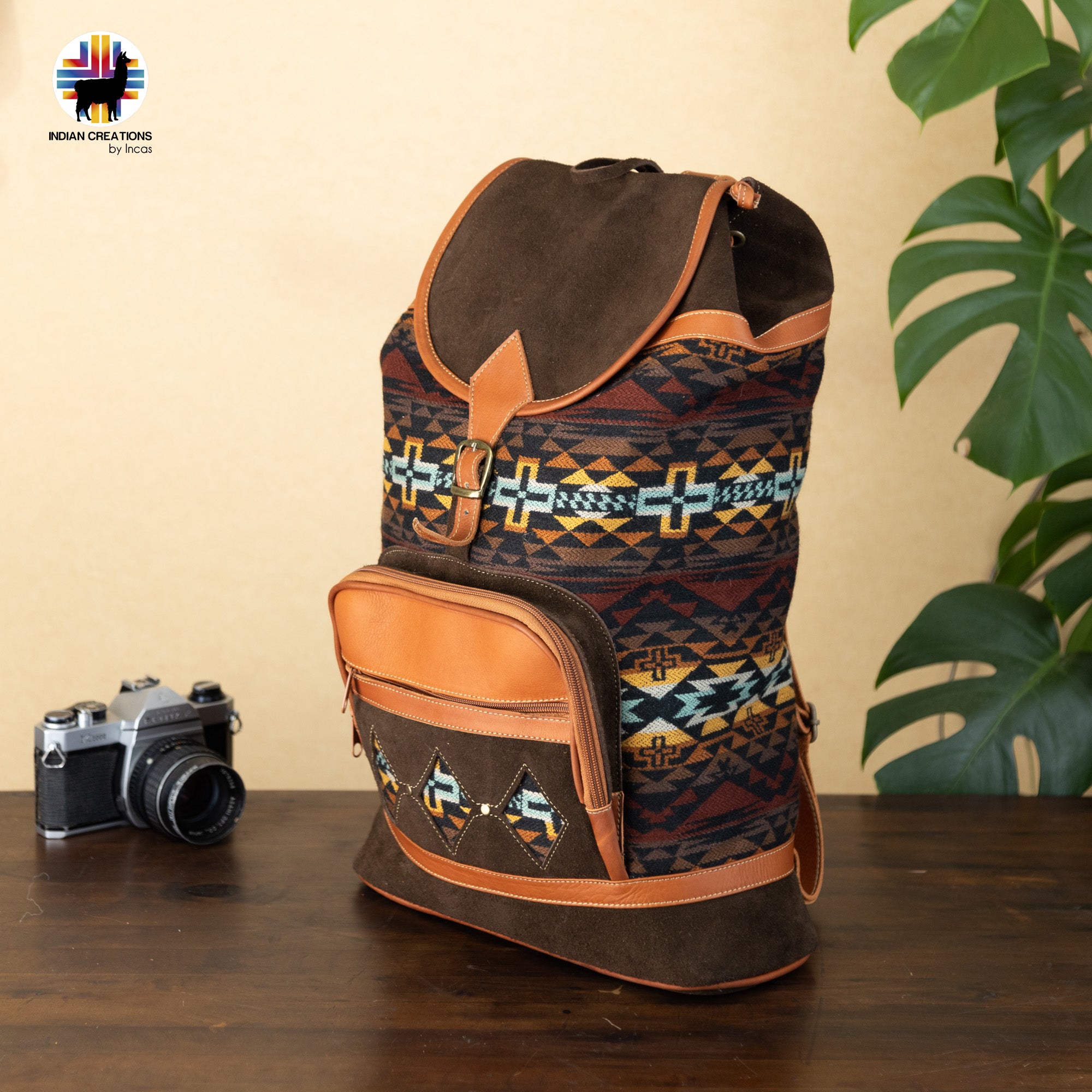 Beautiful Leather Backpack. Handcrafted by Indigenous Hands. Lightweight Rucksack Backpack. Hippie & Bohemian Style.FREE SHIPPING!Gift Ideas