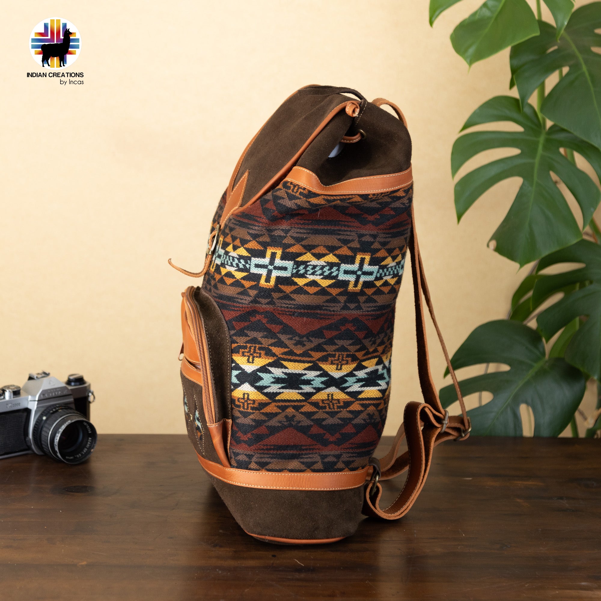 Beautiful Leather Backpack. Handcrafted by Indigenous Hands. Lightweight Rucksack Backpack. Hippie & Bohemian Style.FREE SHIPPING!Gift Ideas