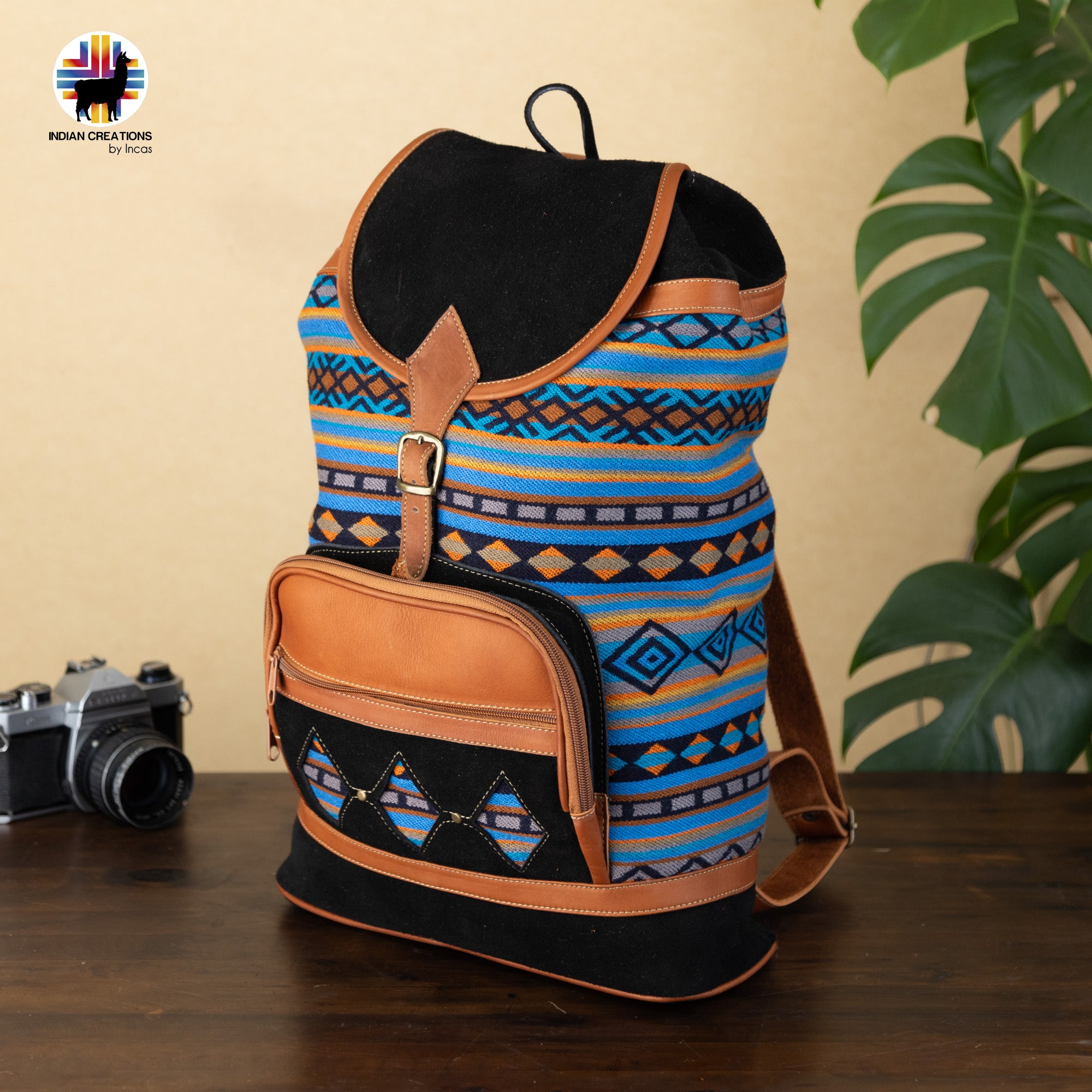 Beautiful Leather Backpack. Handcrafted by Indigenous Hands. Lightweight Rucksack Backpack. Hippie & Bohemian Style.FREE SHIPPING!Gift Ideas