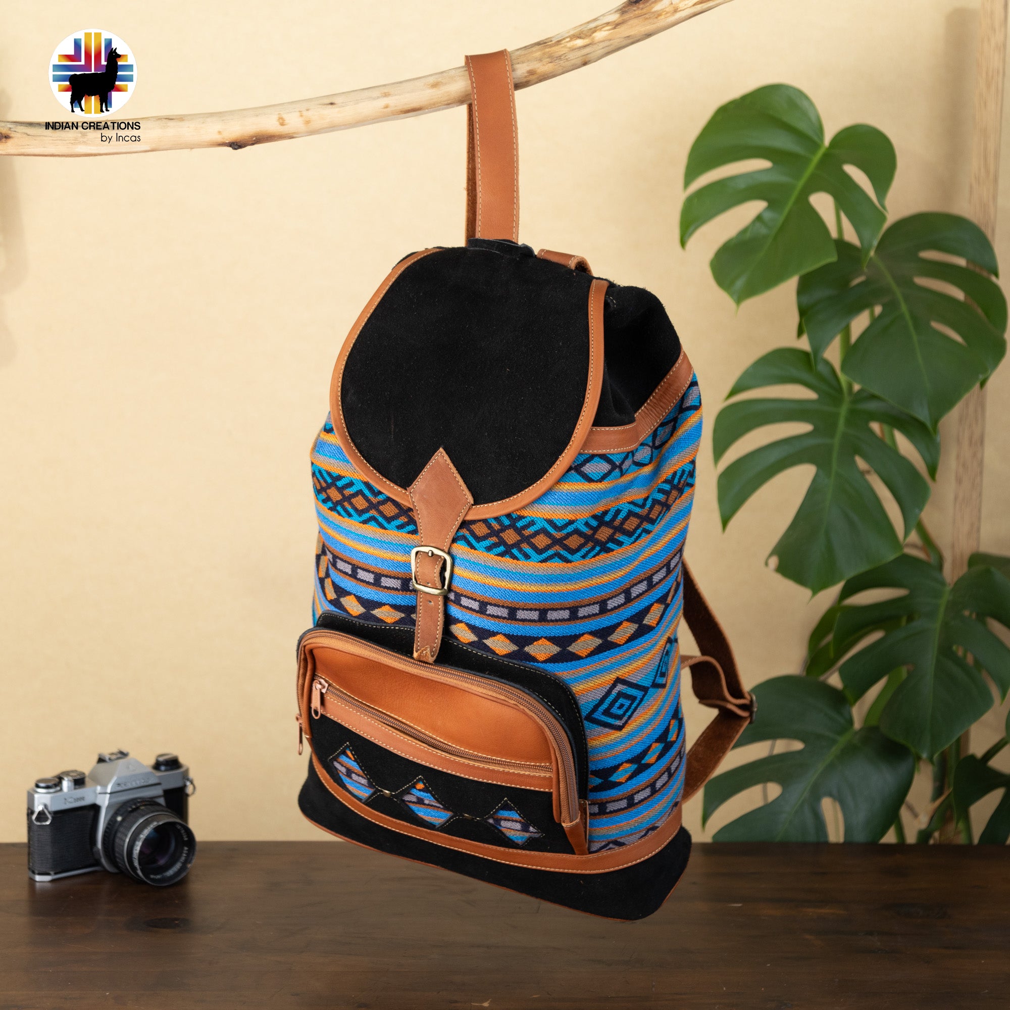 Beautiful Leather Backpack. Handcrafted by Indigenous Hands. Lightweight Rucksack Backpack. Hippie & Bohemian Style.FREE SHIPPING!Gift Ideas