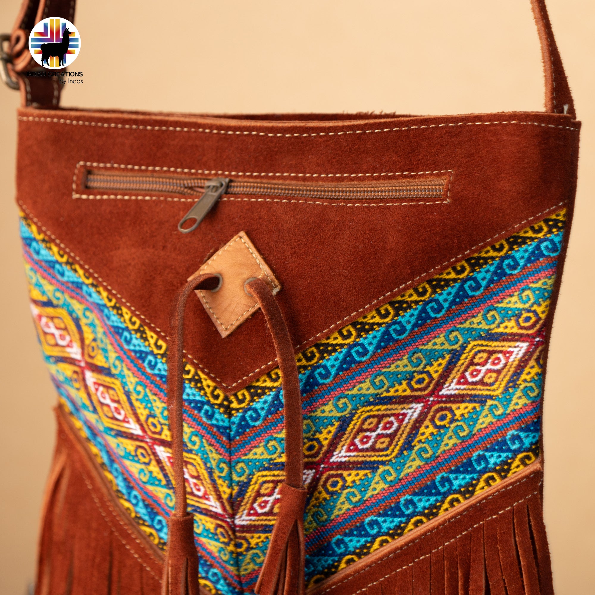 Suede Leather Cross-body Purse. Handcrafted by Indigenous Hands. Chic Purse. Hippie & Bohemian Style. FREE SHIPPING! Gift Ideas
