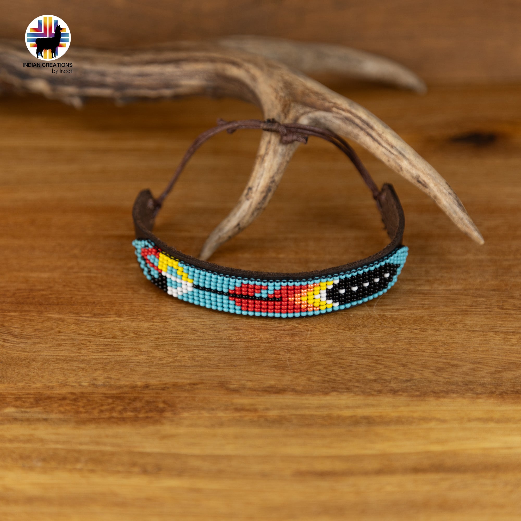 Beaded Cuff Bracelets. Handmade by Indigenous Hands. Leather Bracelets. Beaded Bracelets. Unisex.  Adjustable Strap.