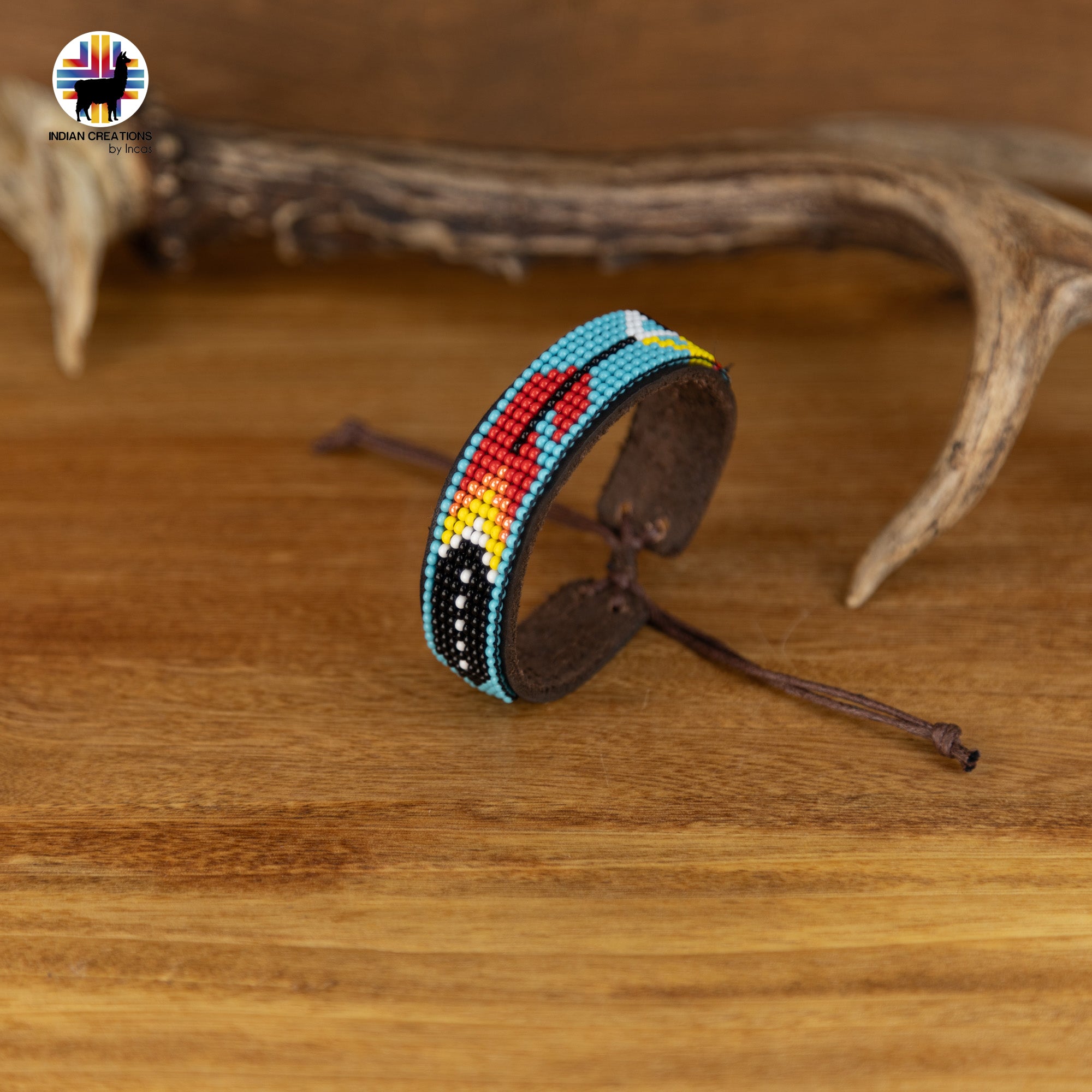 Beaded Cuff Bracelets. Handmade by Indigenous Hands. Leather Bracelets. Beaded Bracelets. Unisex.  Adjustable Strap.