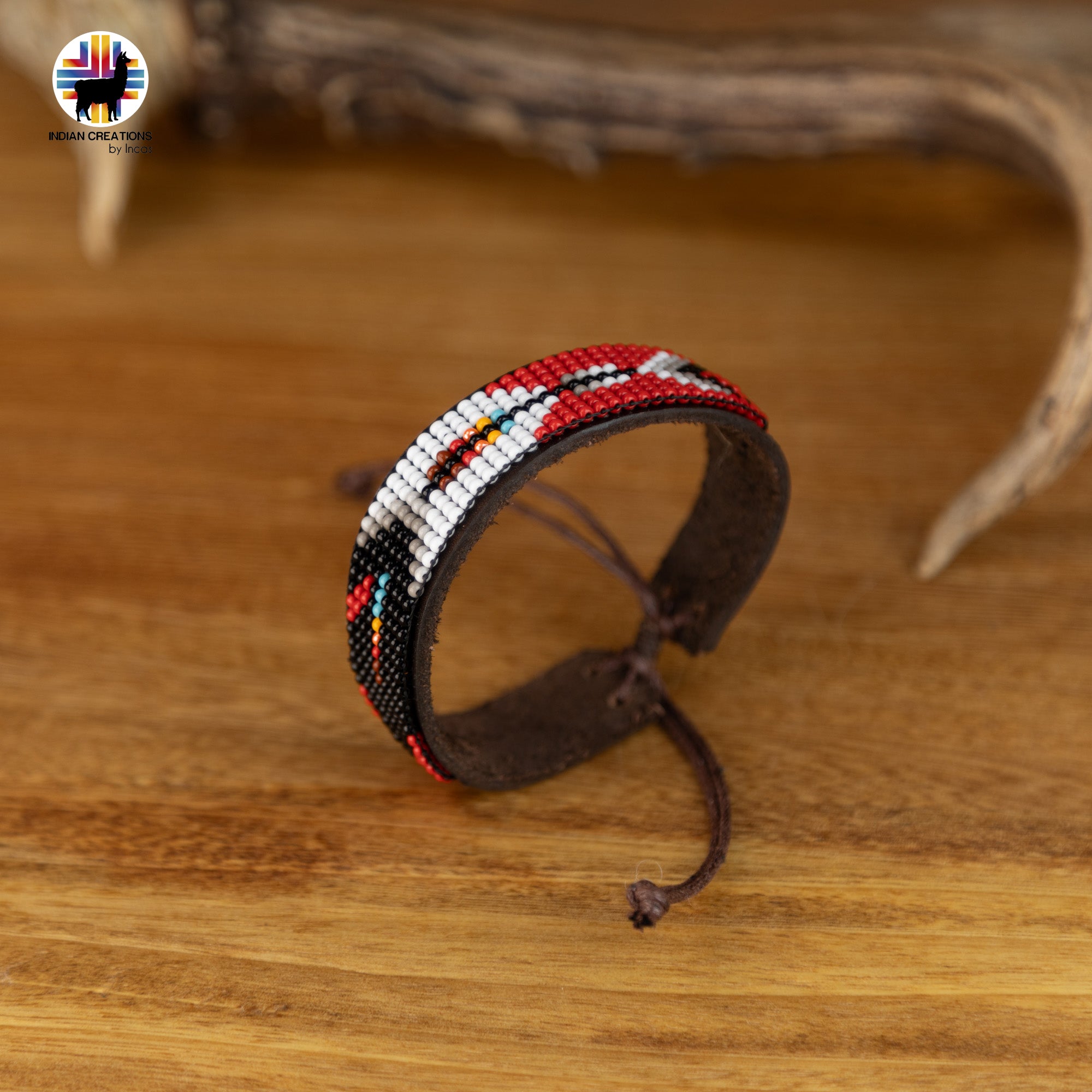 Beaded Cuff Bracelets. Handmade by Indigenous Hands. Leather Bracelets. Beaded Bracelets. Unisex.  Adjustable Strap.