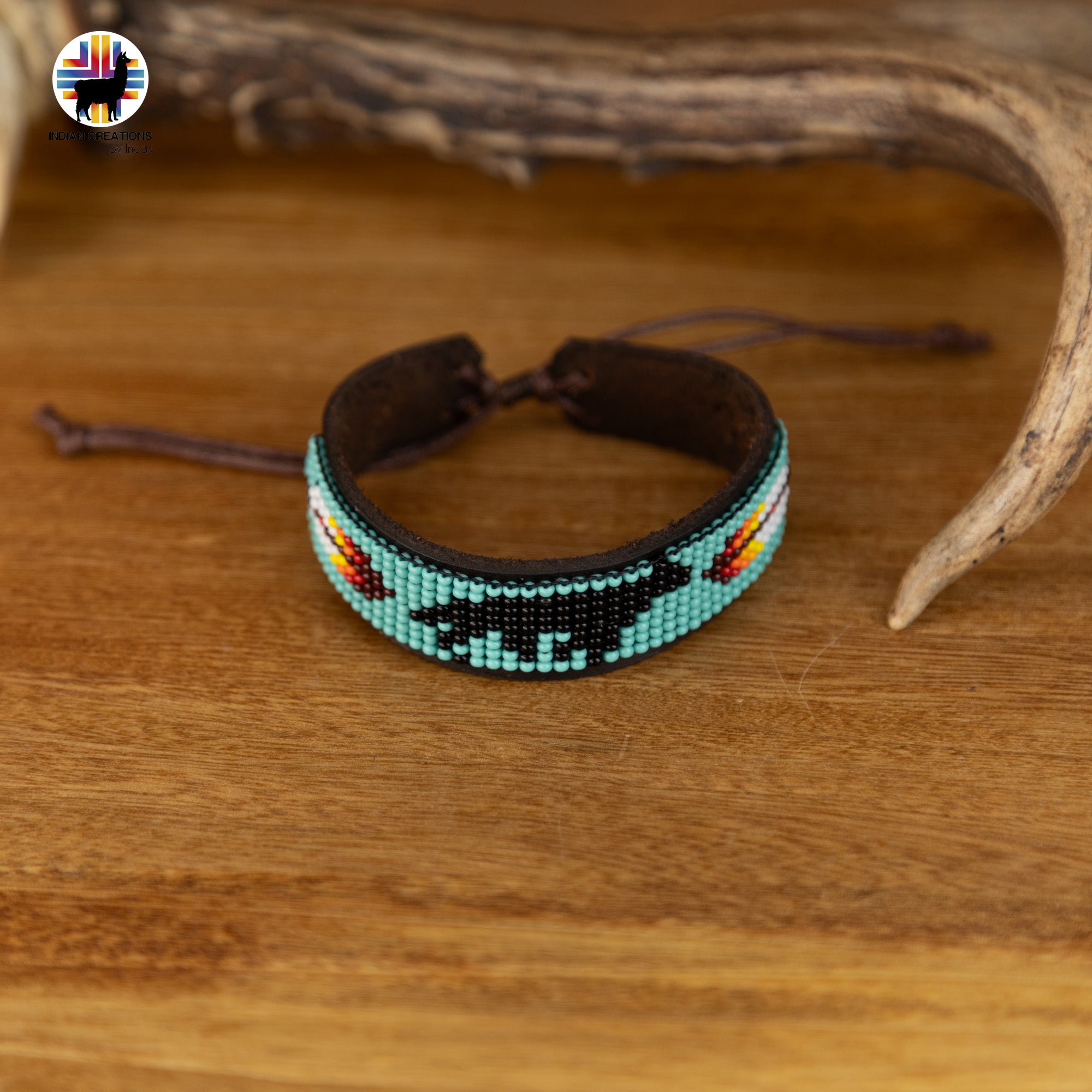 Beaded Cuff Bracelets. Handmade by Indigenous Hands. Leather Bracelets. Beaded Bracelets. Unisex.  Adjustable Strap.