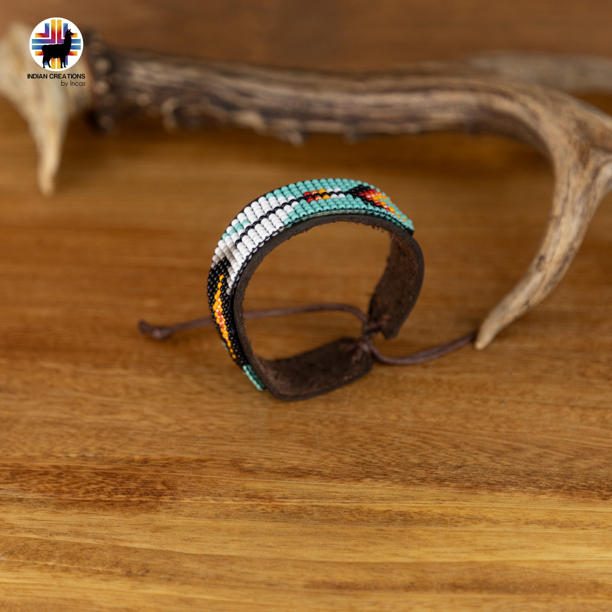 Beaded Cuff Bracelets. Handmade by Indigenous Hands. Leather Bracelets. Beaded Bracelets. Unisex.  Adjustable Strap.