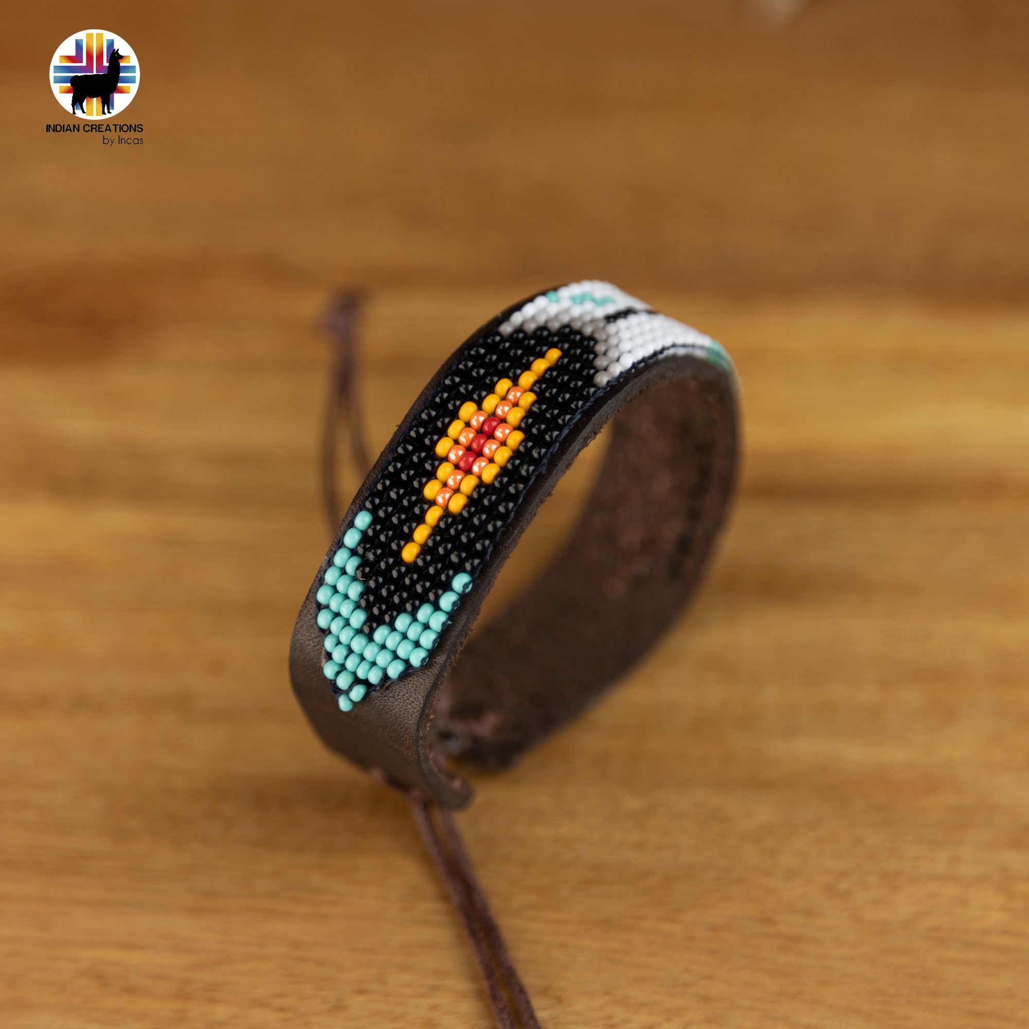 Beaded Cuff Bracelets. Handmade by Indigenous Hands. Leather Bracelets. Beaded Bracelets. Unisex.  Adjustable Strap.