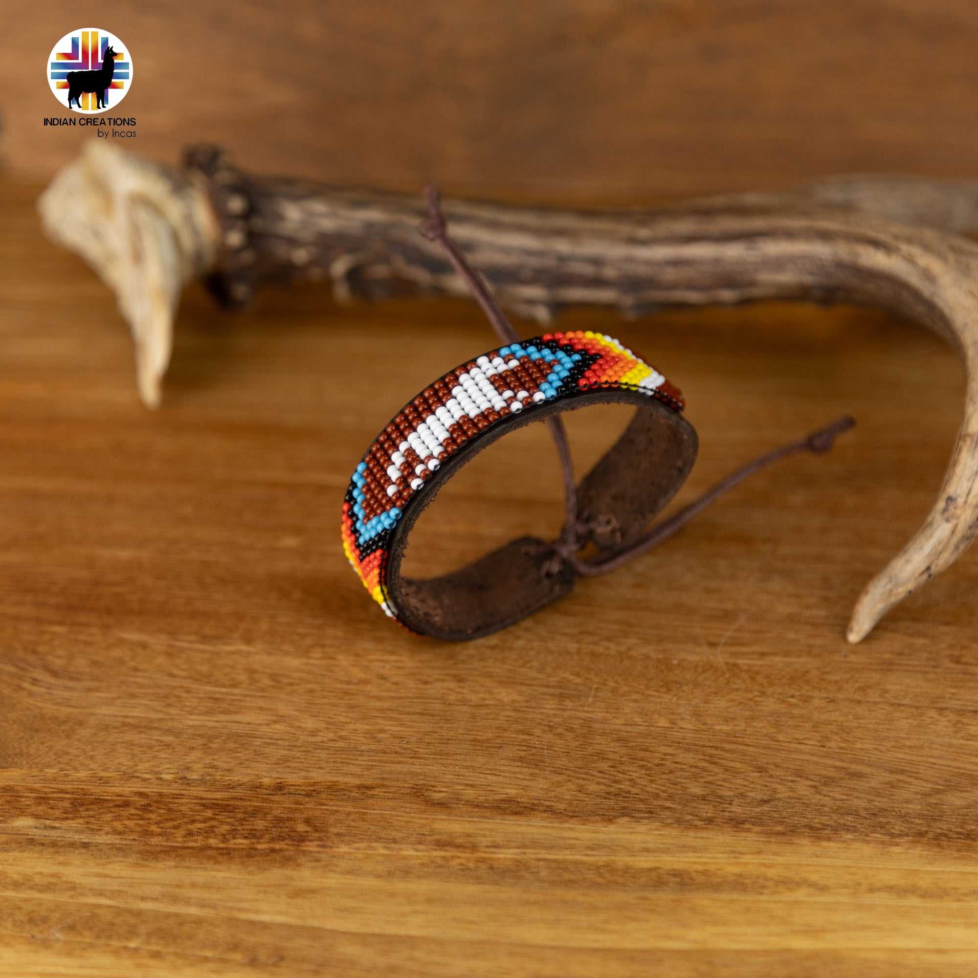 Beaded Cuff Bracelets. Handmade by Indigenous Hands. Leather Bracelets. Beaded Bracelets. Unisex.  Adjustable Strap.