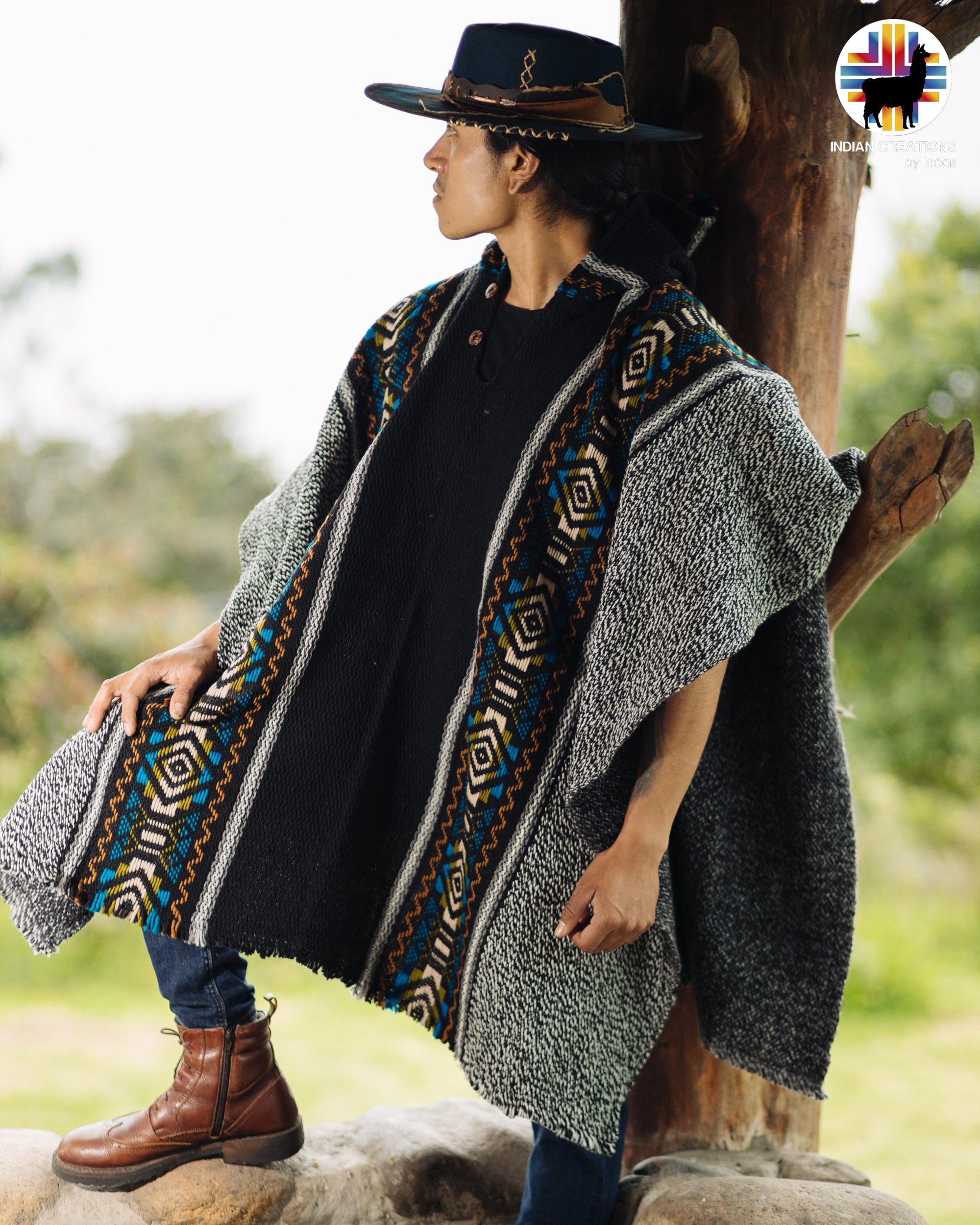 Indigo Wool Poncho