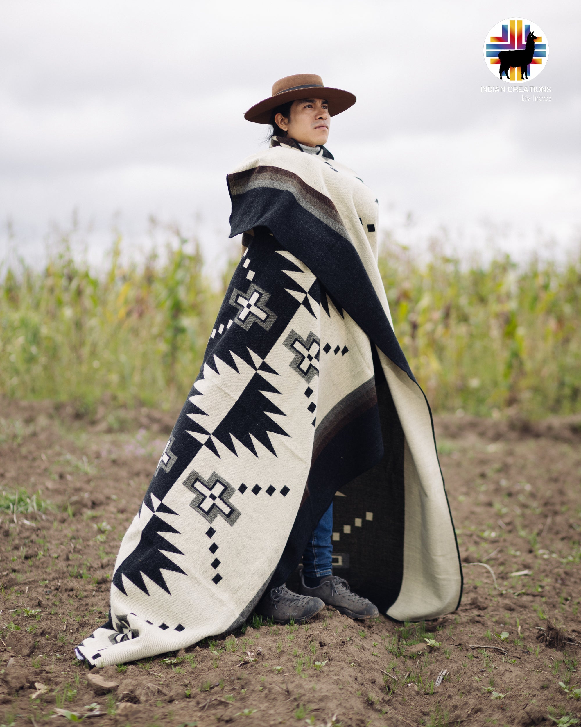 KING SIZE and Heavy-Duty Alpaca Blanket (Brown Holzstapel)