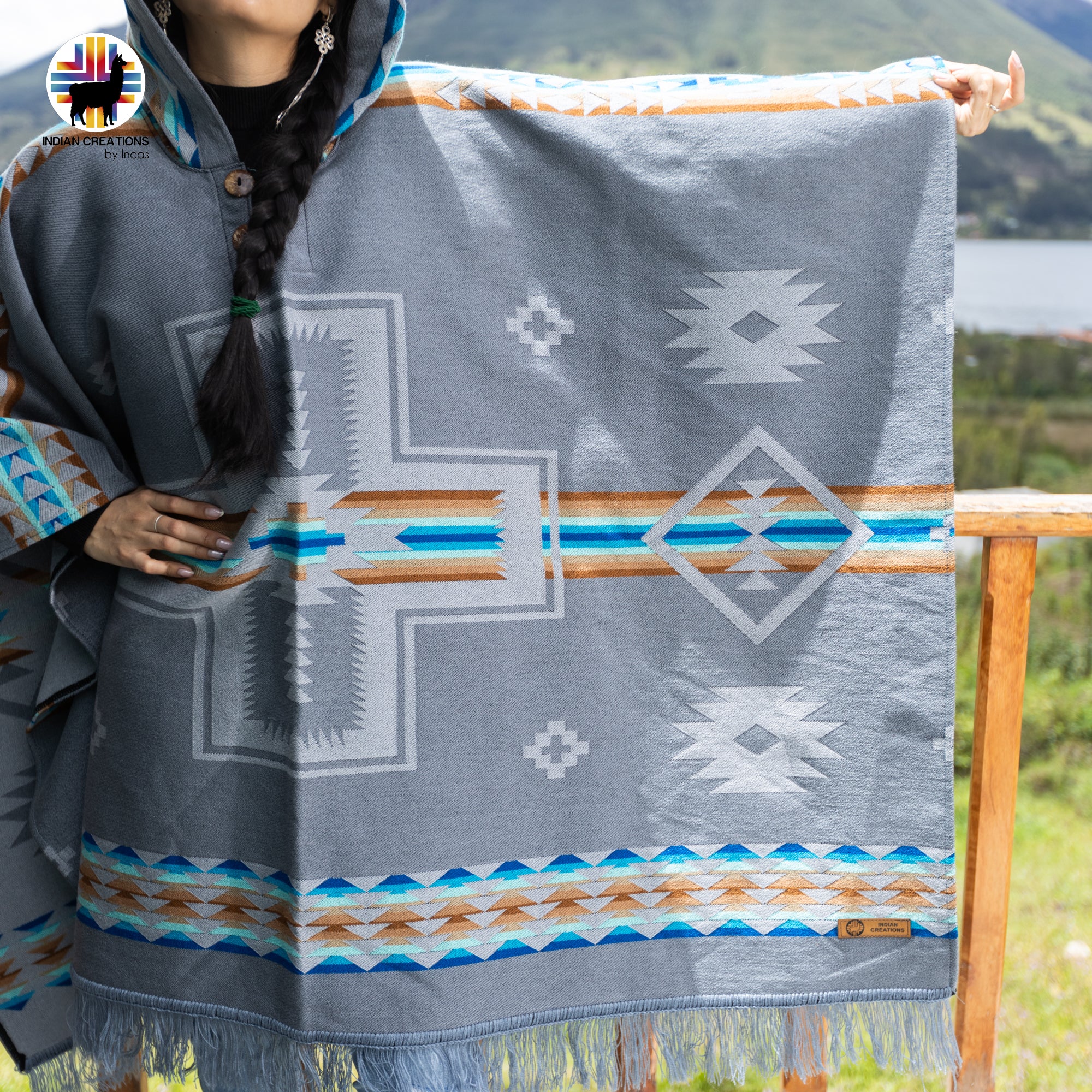 Reykjavík Alpaca Wool Poncho Handcrafted by Indigenous Hands.