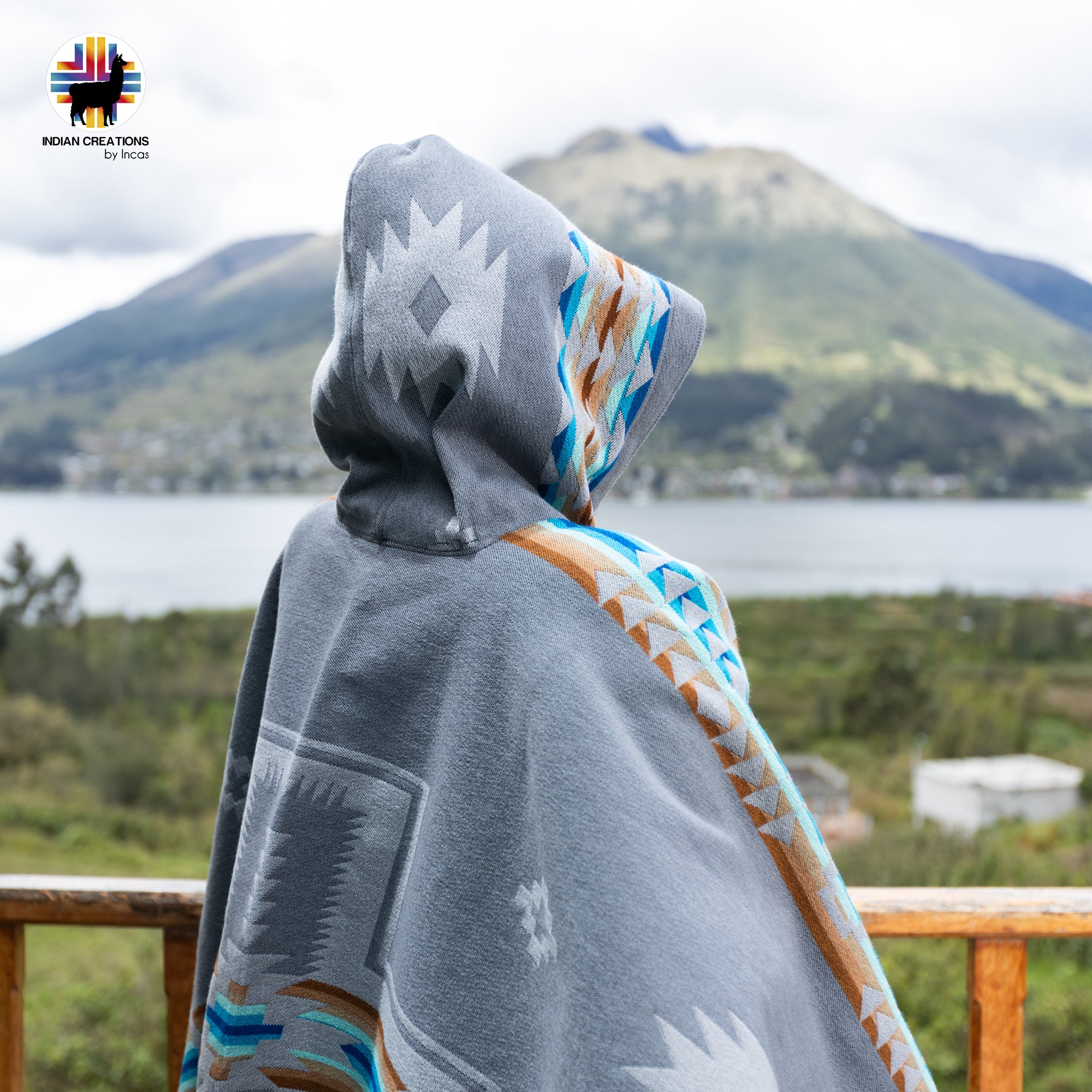 Reykjavík Alpaca Wool Poncho Handcrafted by Indigenous Hands.