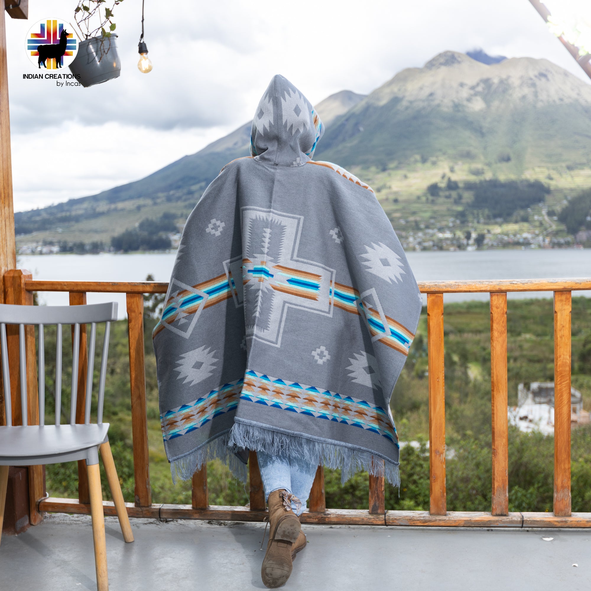 Reykjavík Alpaca Wool Poncho Handcrafted by Indigenous Hands.