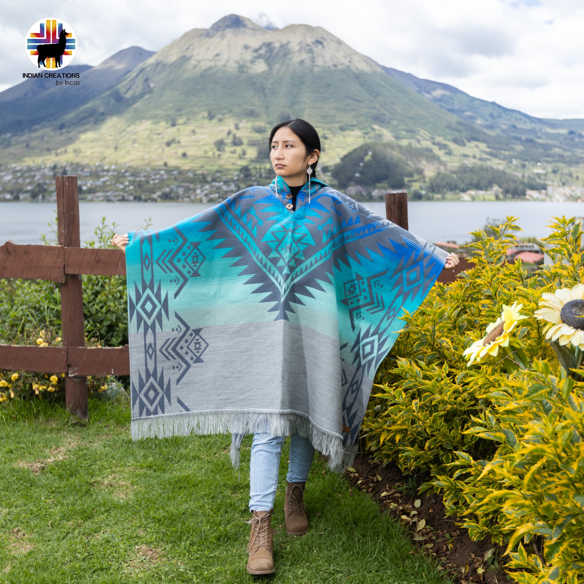 Westfjords Alpaca Wool Poncho Handcrafted by Indigenous Hands.