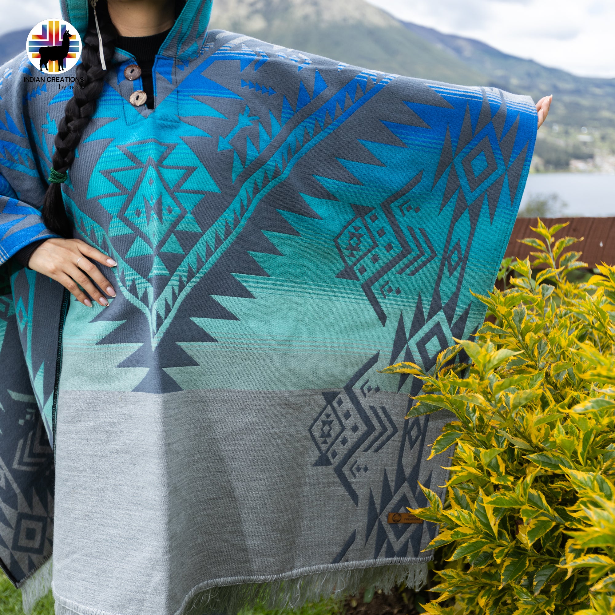 Westfjords Alpaca Wool Poncho Handcrafted by Indigenous Hands.