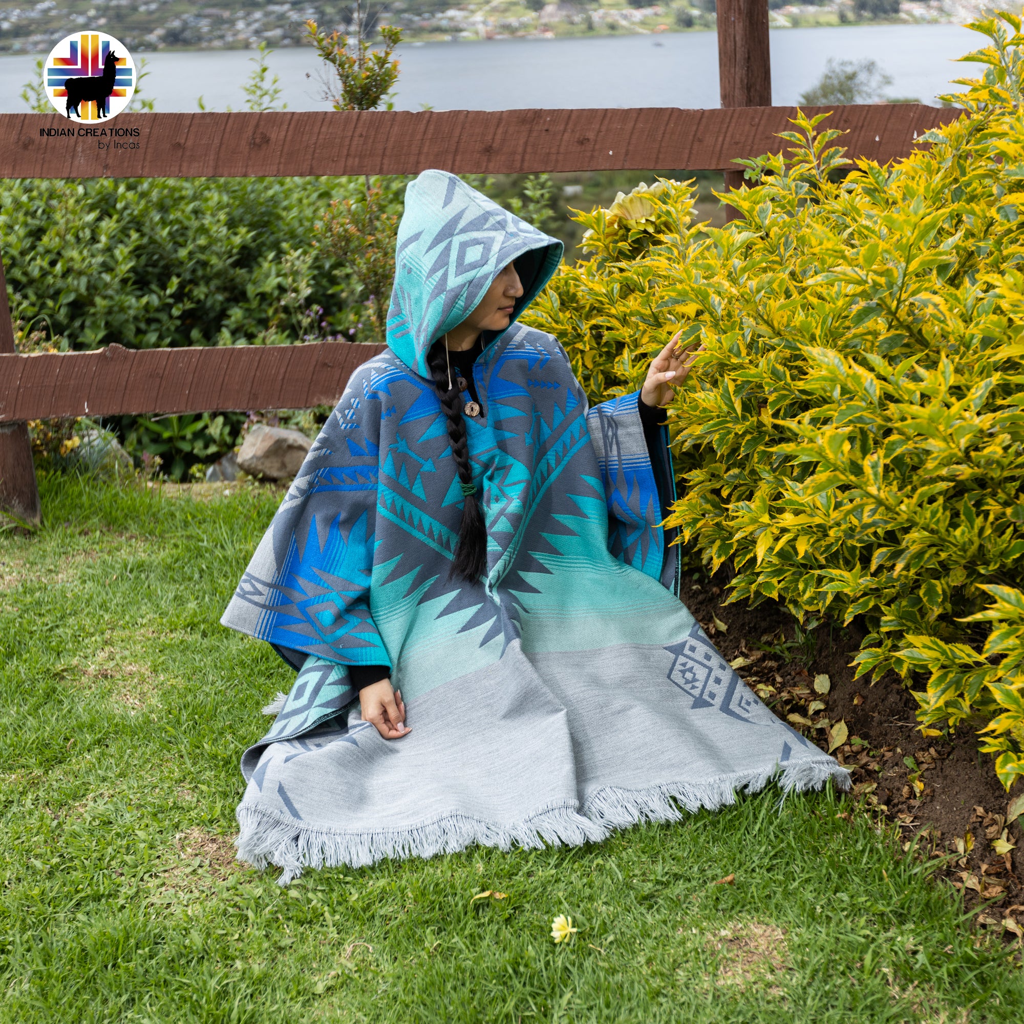 Westfjords Alpaca Wool Poncho Handcrafted by Indigenous Hands.