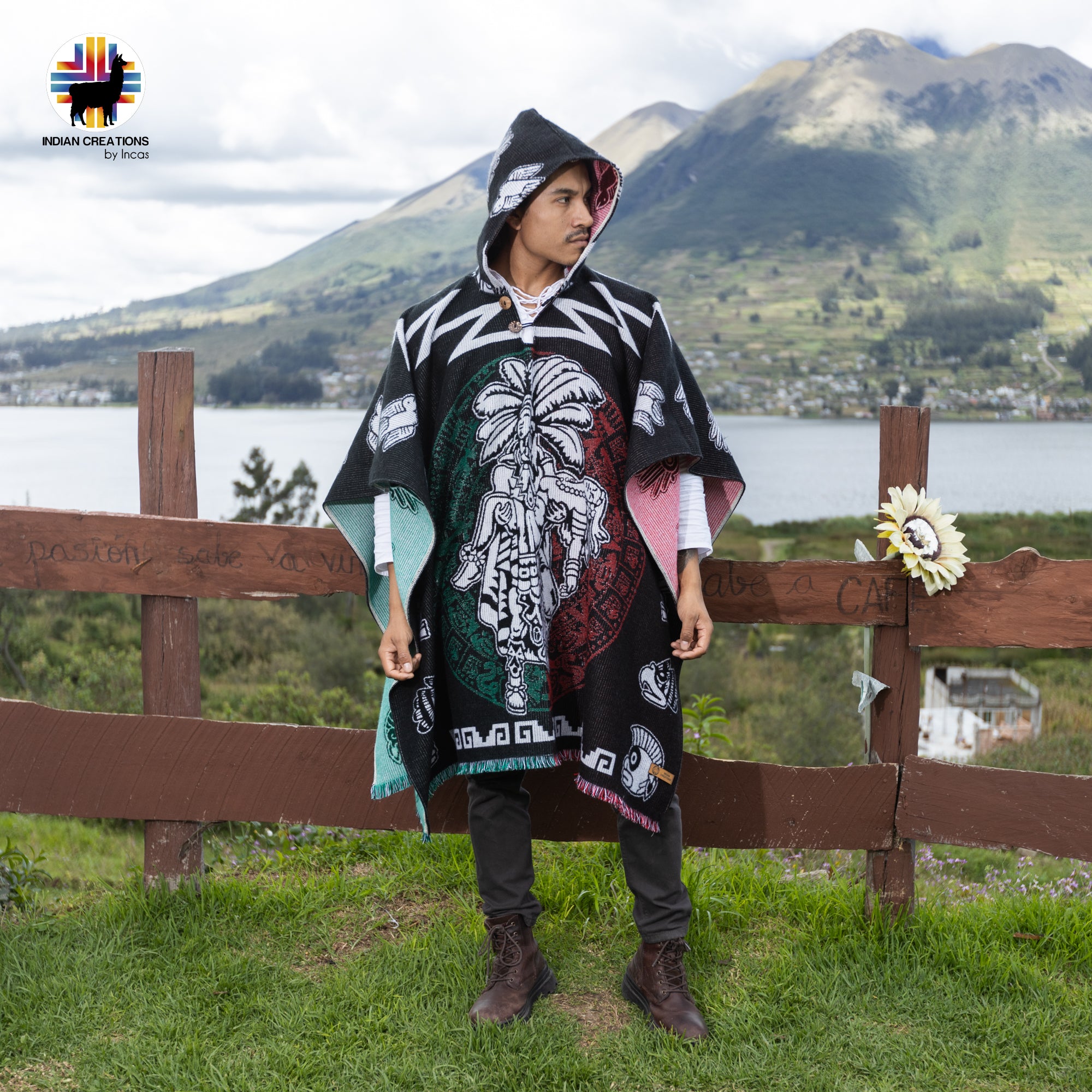 Ancestral Lands Alpaca Wool Poncho Handcrafted by Indigenous Hands.