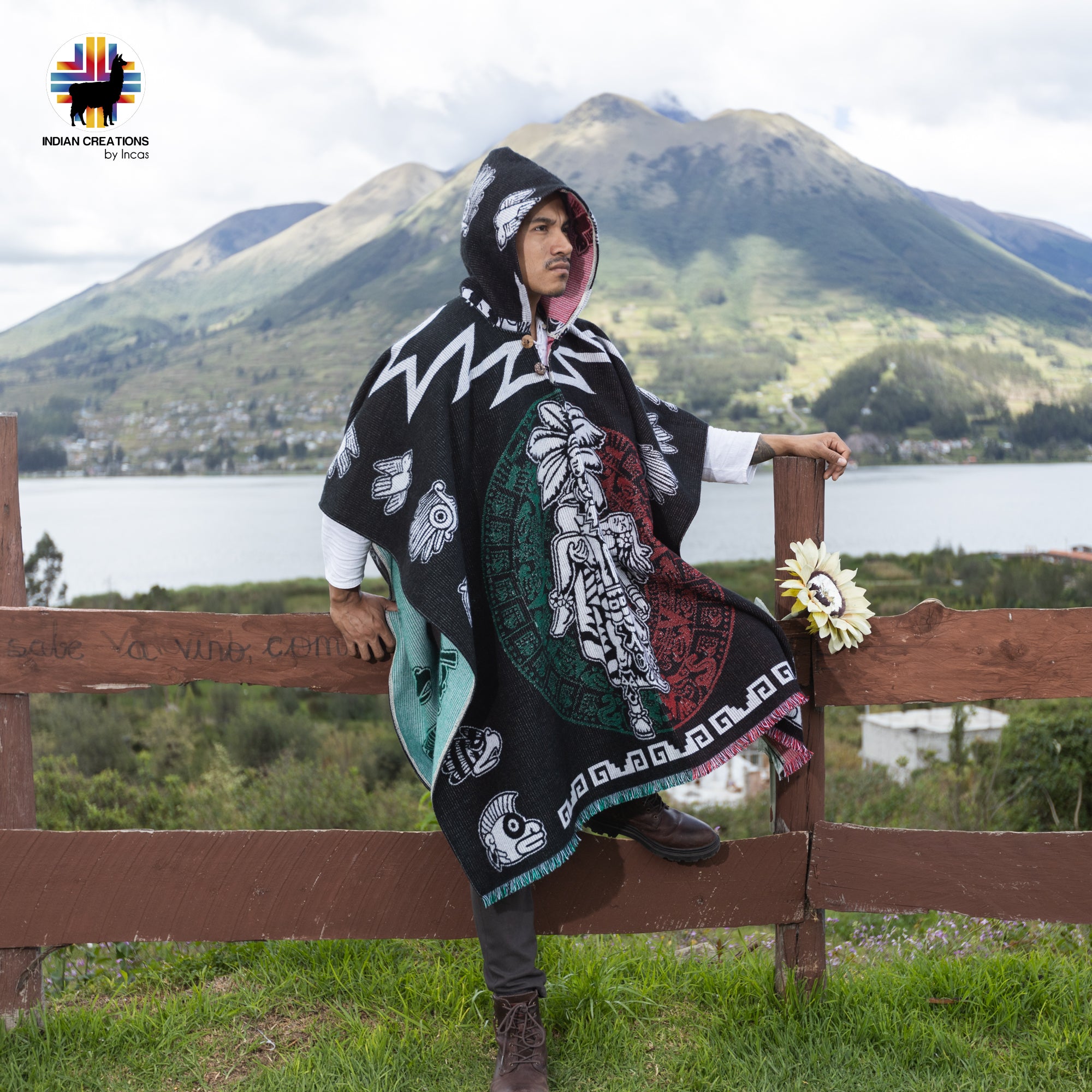 Ancestral Lands Alpaca Wool Poncho Handcrafted by Indigenous Hands.