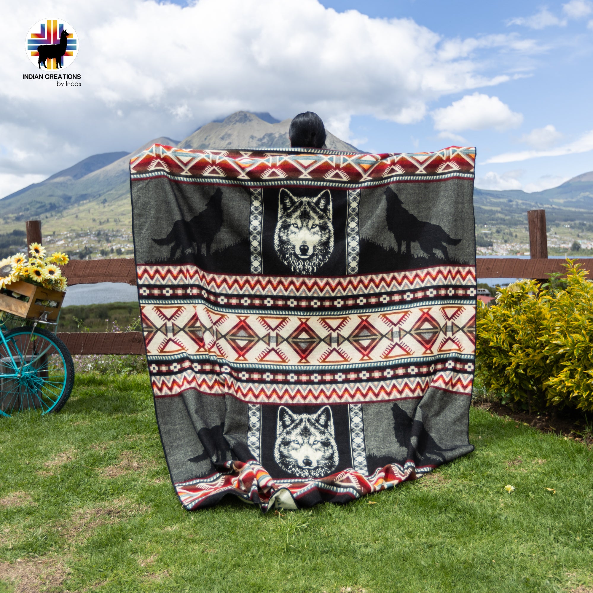 Wolf Holding Handmade Alpaca Wool Blanket. Queen Size.