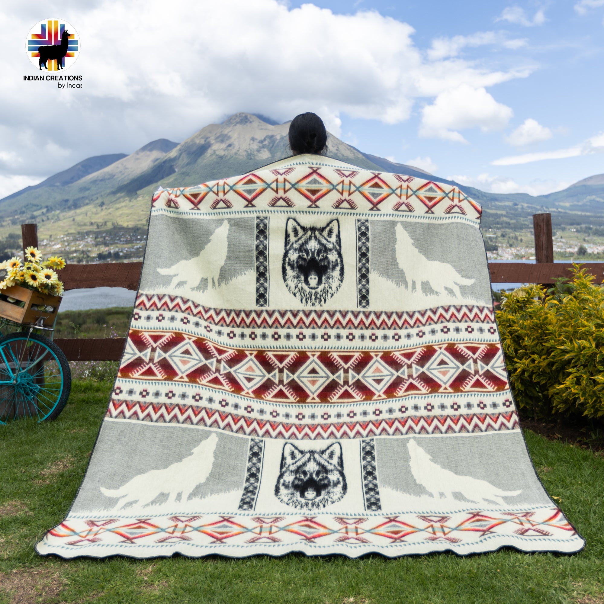 Wolf Holding Handmade Alpaca Wool Blanket. Queen Size.