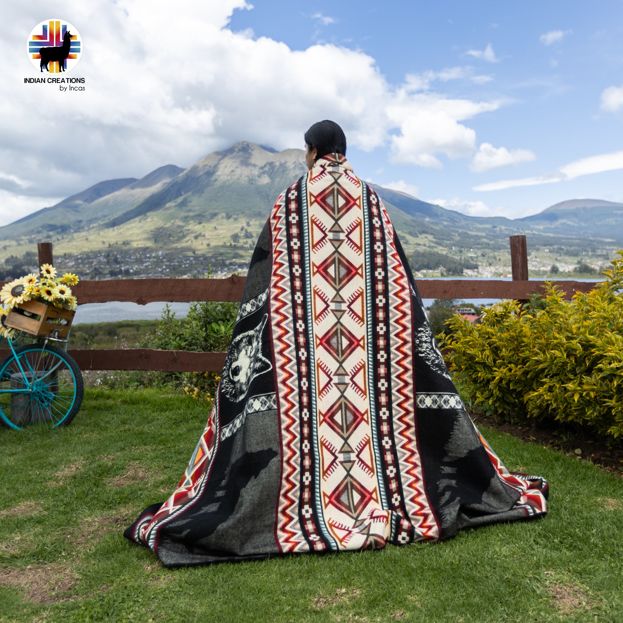 Wolf Holding Handmade Alpaca Wool Blanket. Queen Size.