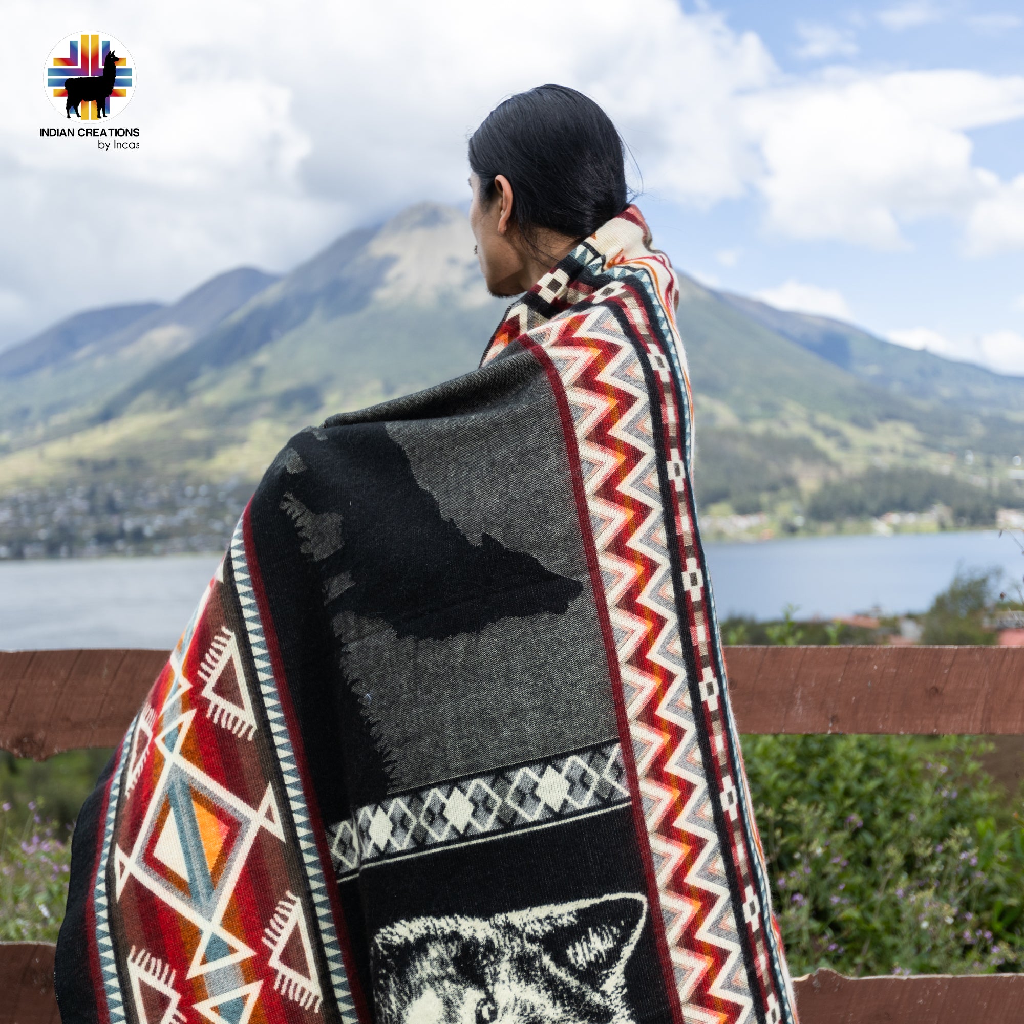 Wolf Holding Handmade Alpaca Wool Blanket. Queen Size.