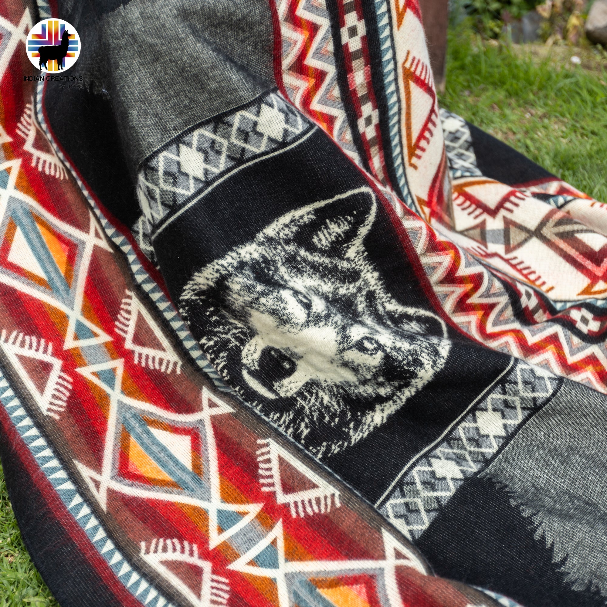 Wolf Holding Handmade Alpaca Wool Blanket. Queen Size.