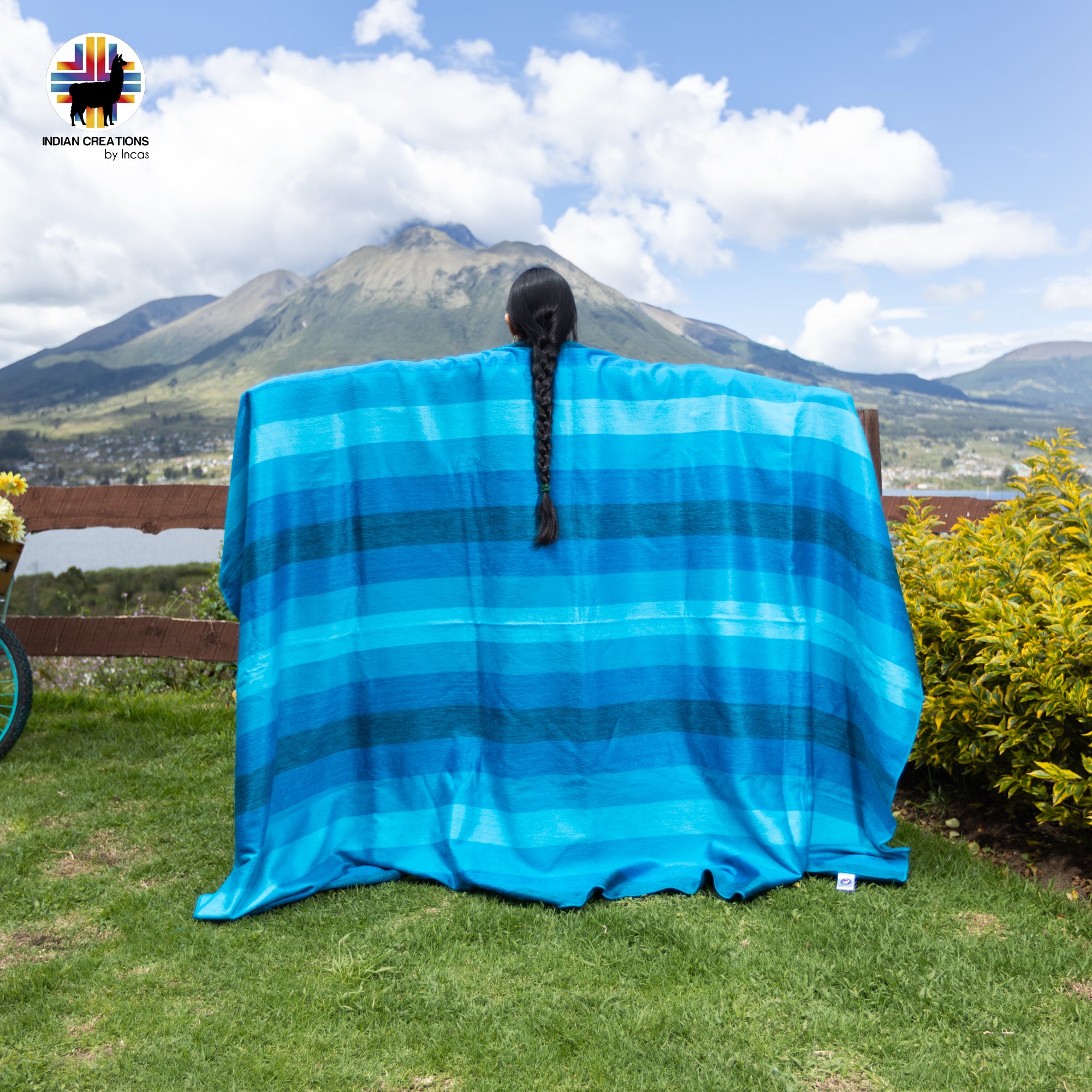 Blue Lake Baby Alpaca Wool Blanket. Lightweight.