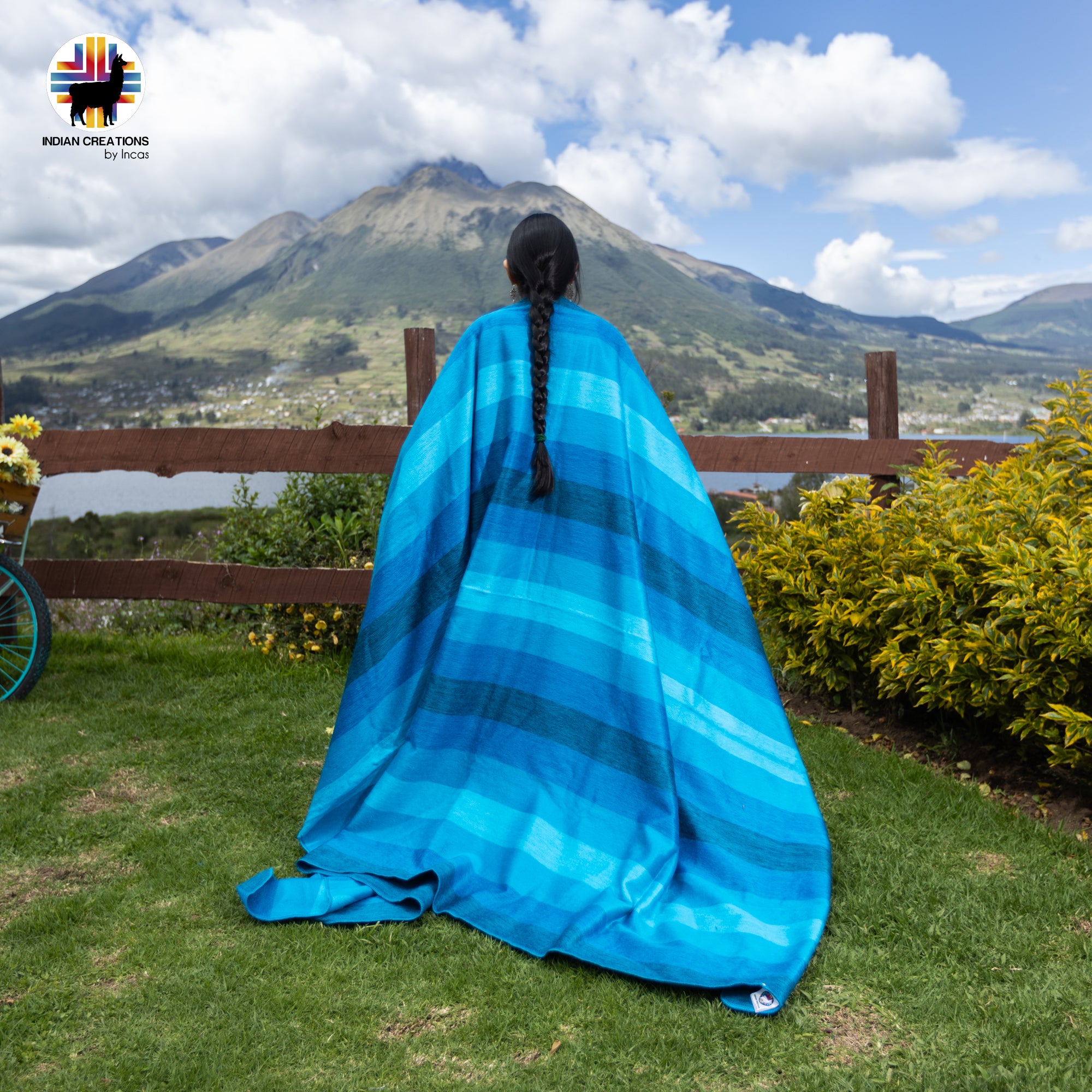 Blue Lake Baby Alpaca Wool Blanket. Lightweight.