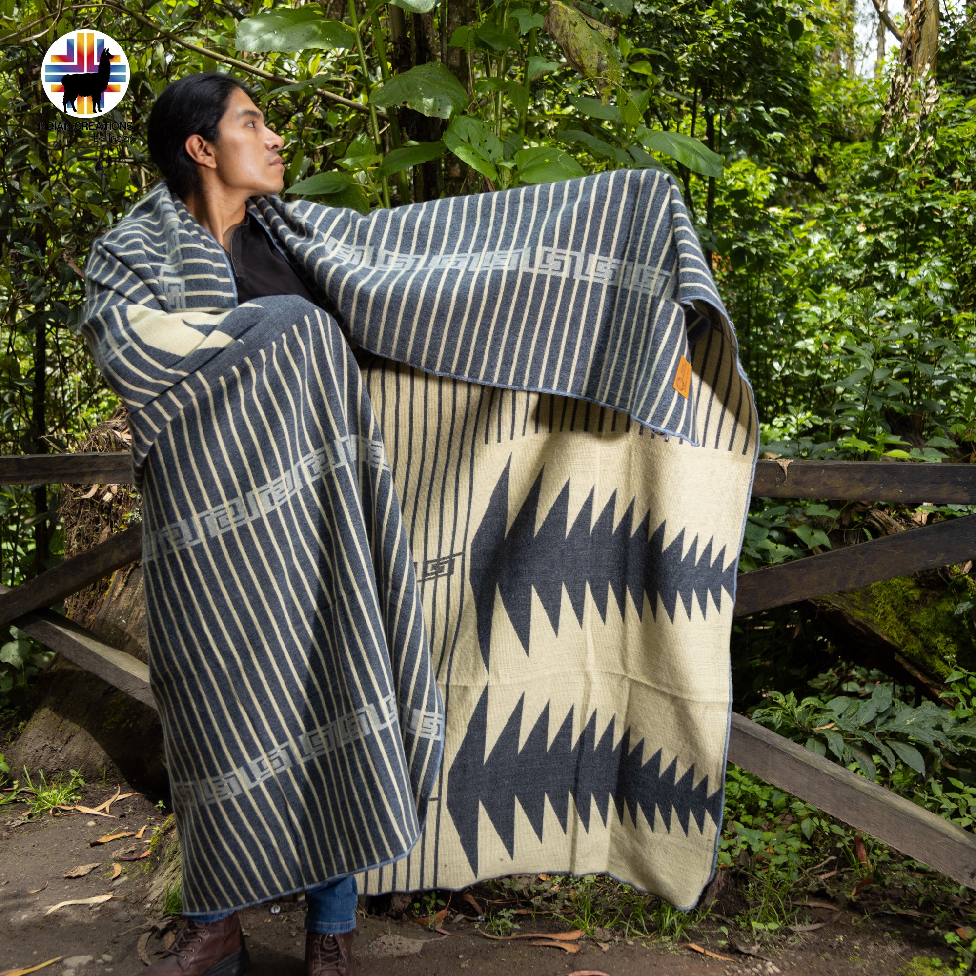Shungite Handmade Alpaca Wool Blanket. Queen Size.