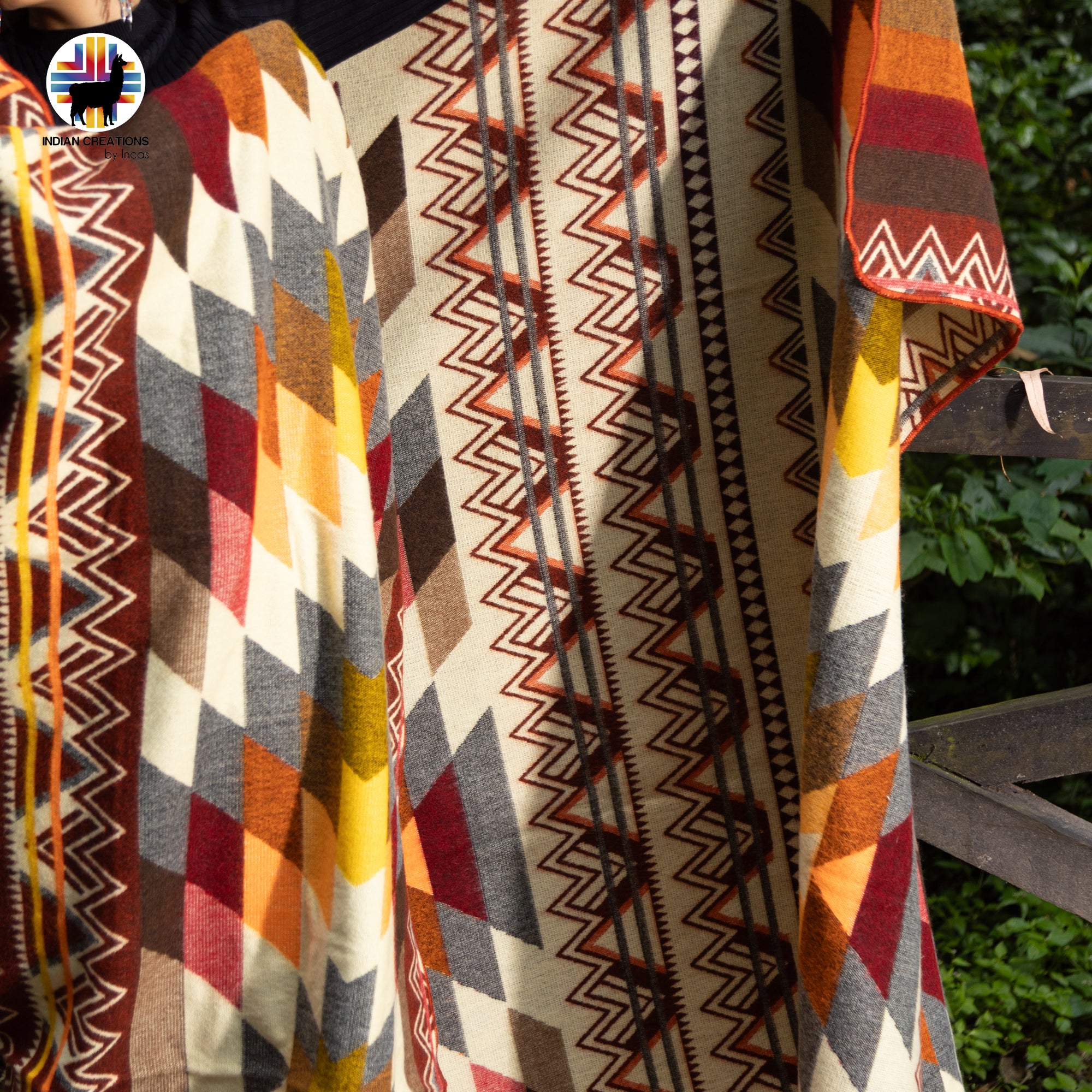 Physalis Alkekengi Handmade Alpaca Wool Blanket. Queen Size.