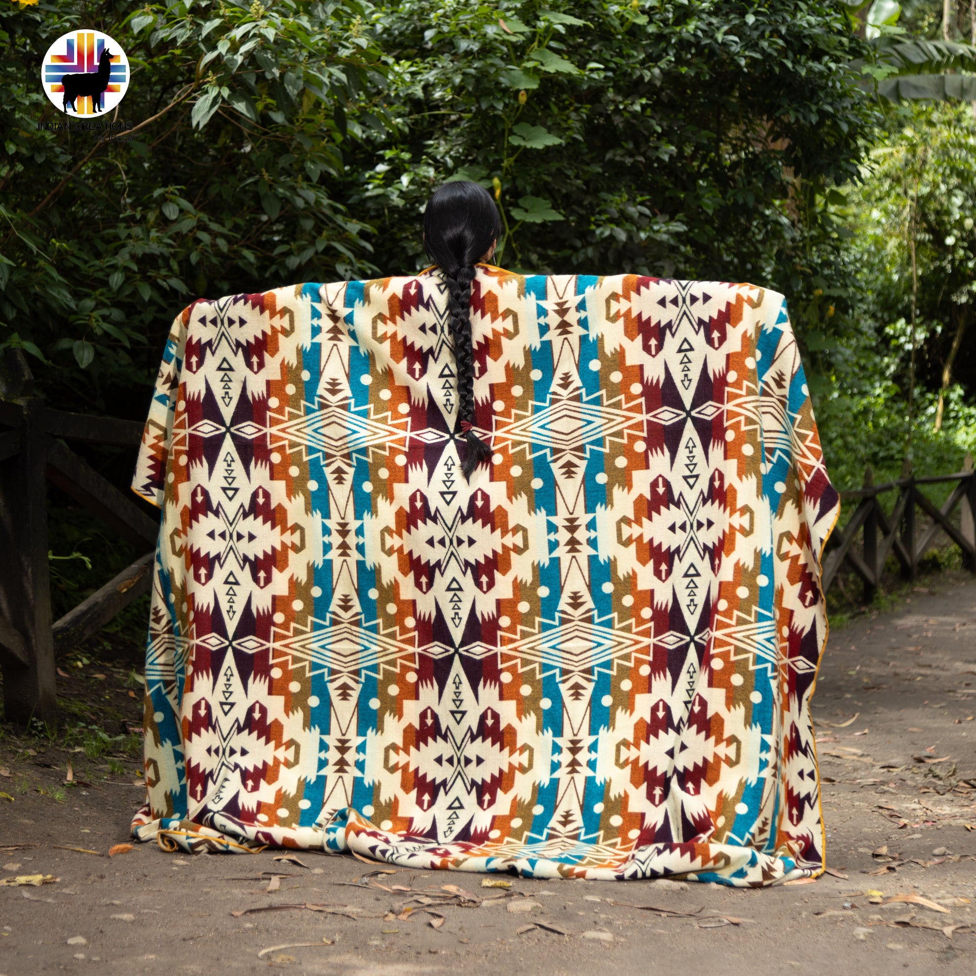 Lantana Handmade Alpaca Wool Blanket. Queen Size.
