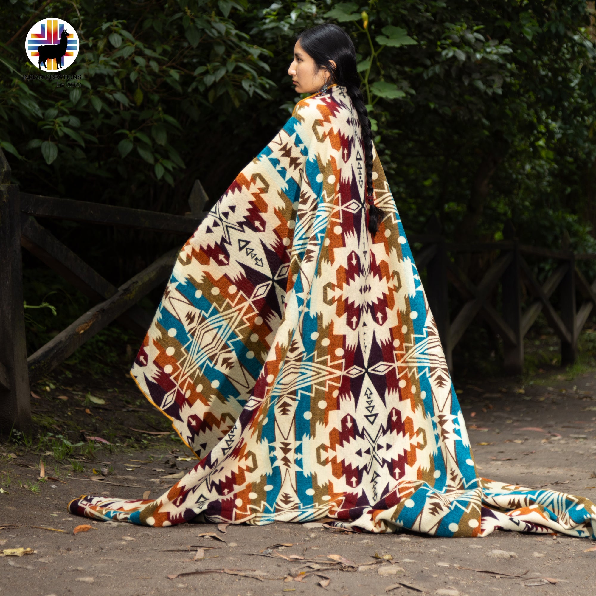 Lantana Handmade Alpaca Wool Blanket. Queen Size.