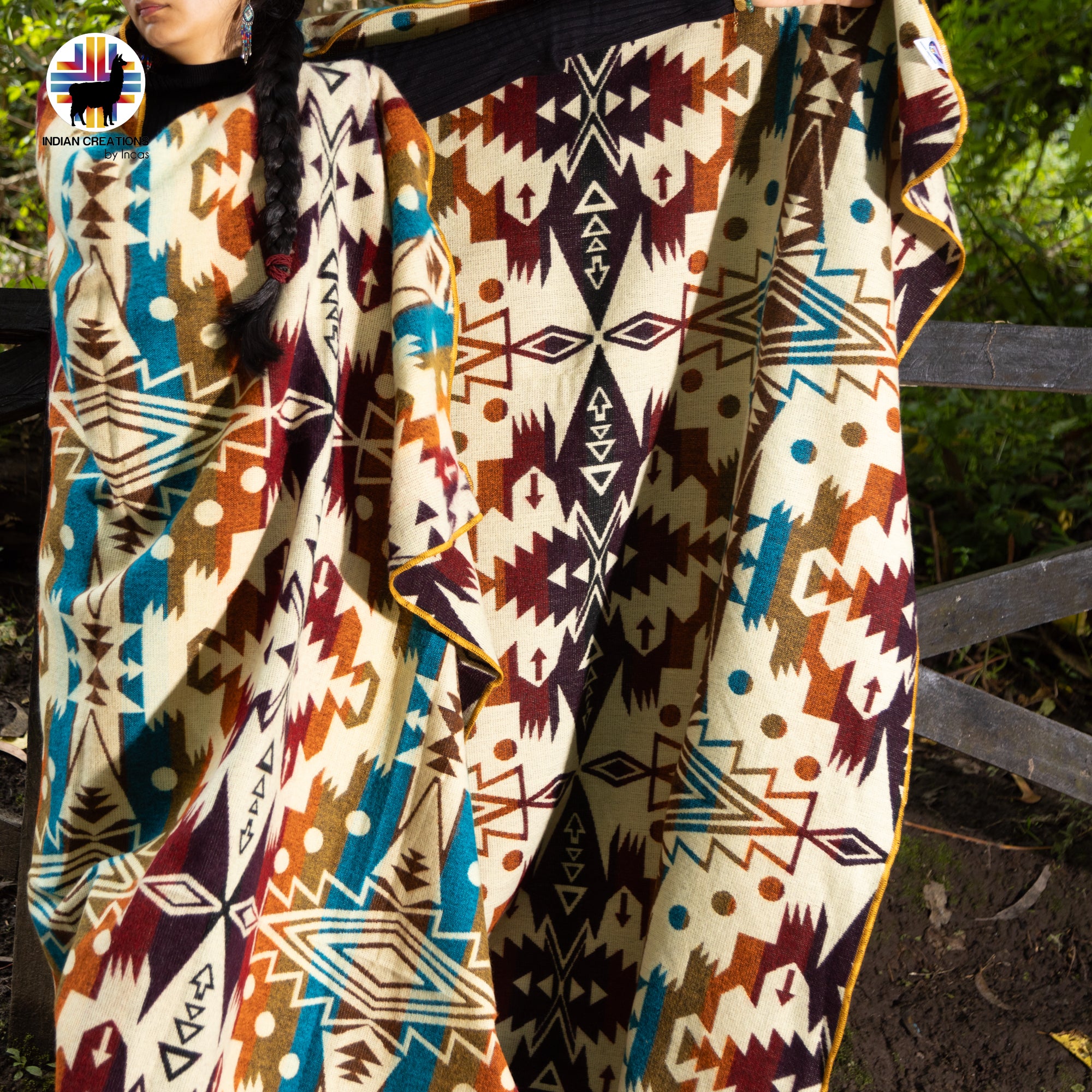 Lantana Handmade Alpaca Wool Blanket. Queen Size.