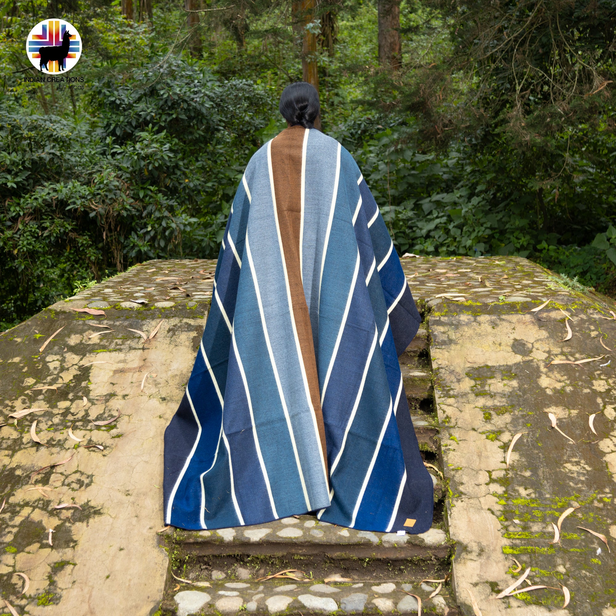 Ipomoea tricolor Handmade Alpaca Wool Blanket. Queen Size.