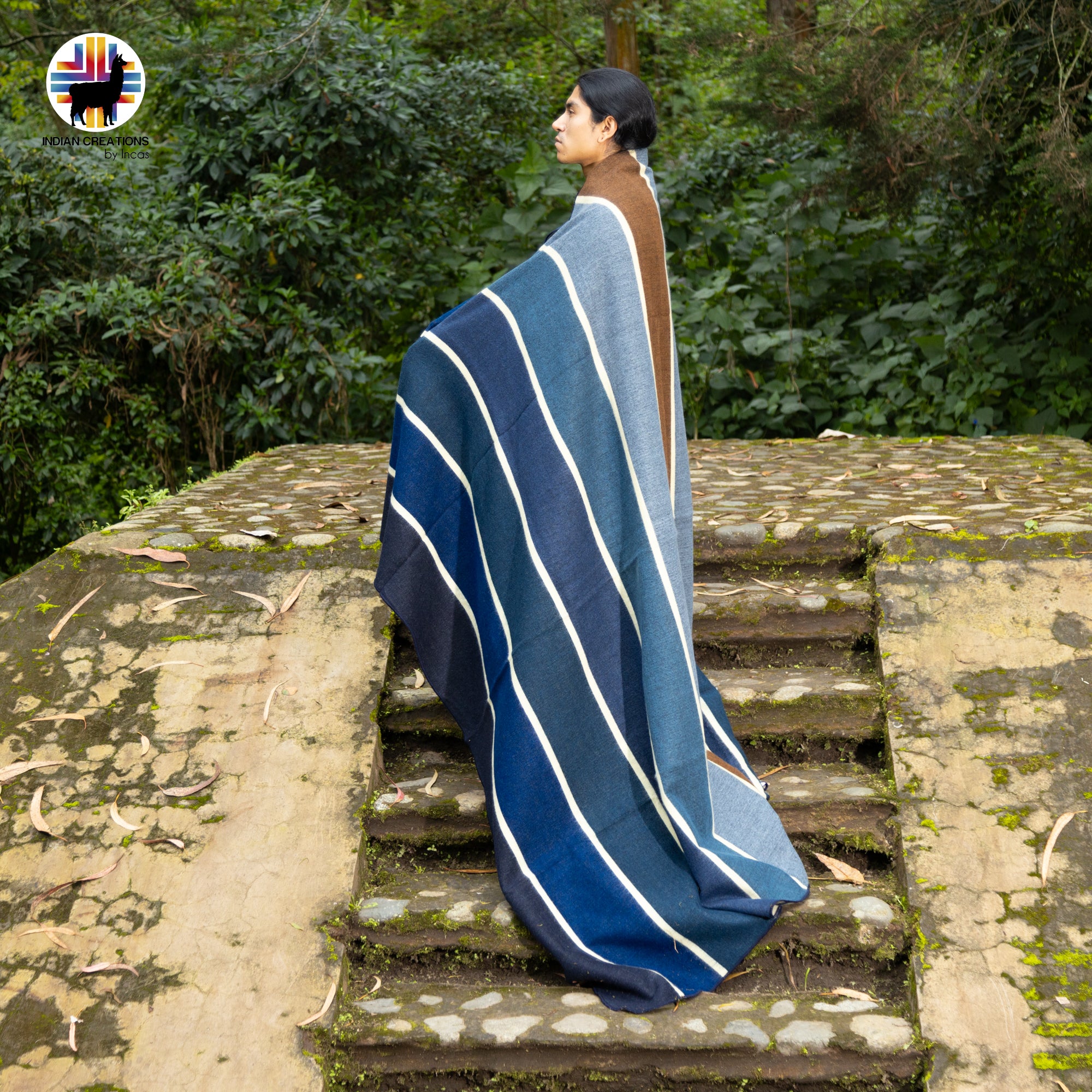 Ipomoea tricolor Handmade Alpaca Wool Blanket. Queen Size.