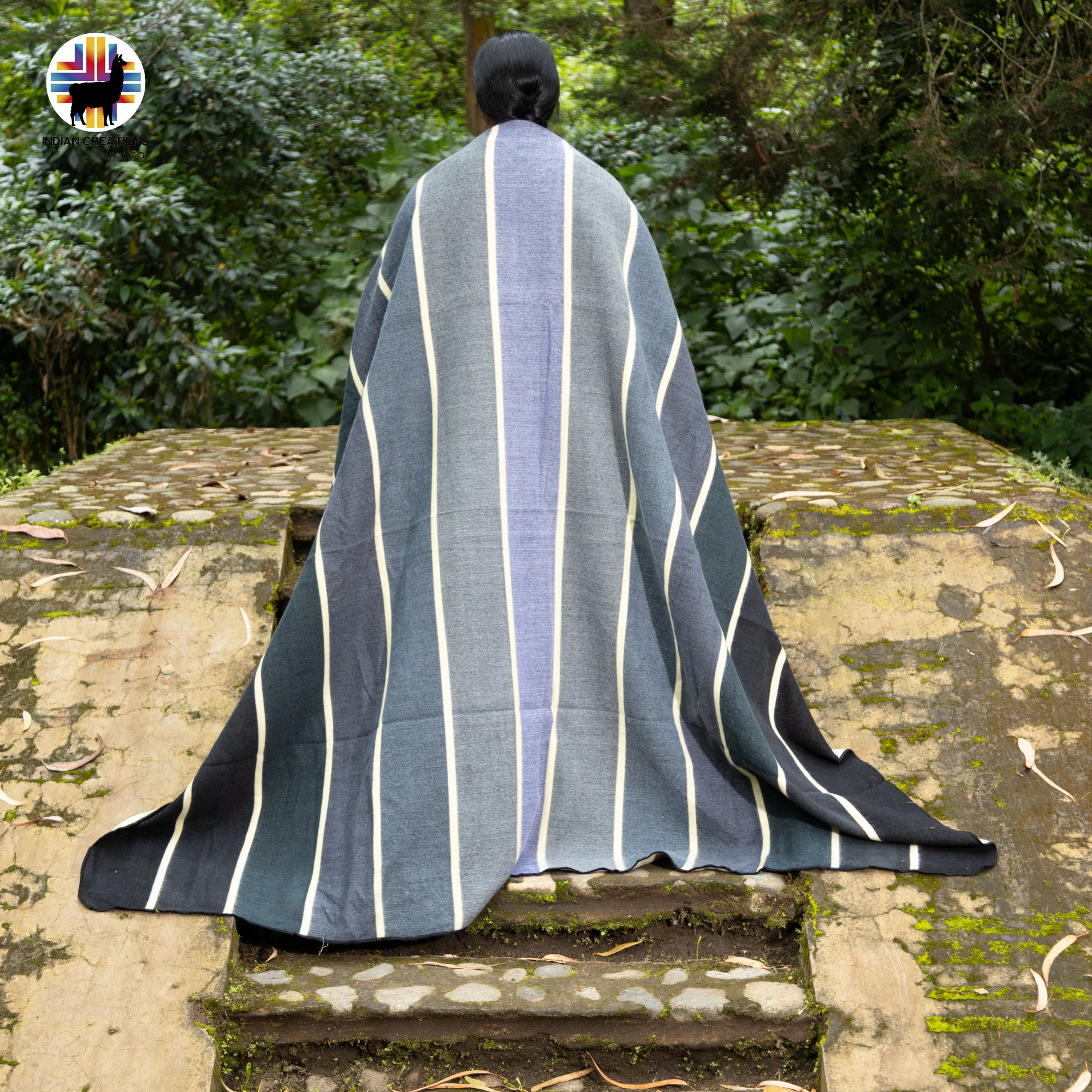 Silver Shadows Handmade Alpaca Wool Blanket. Queen Size.