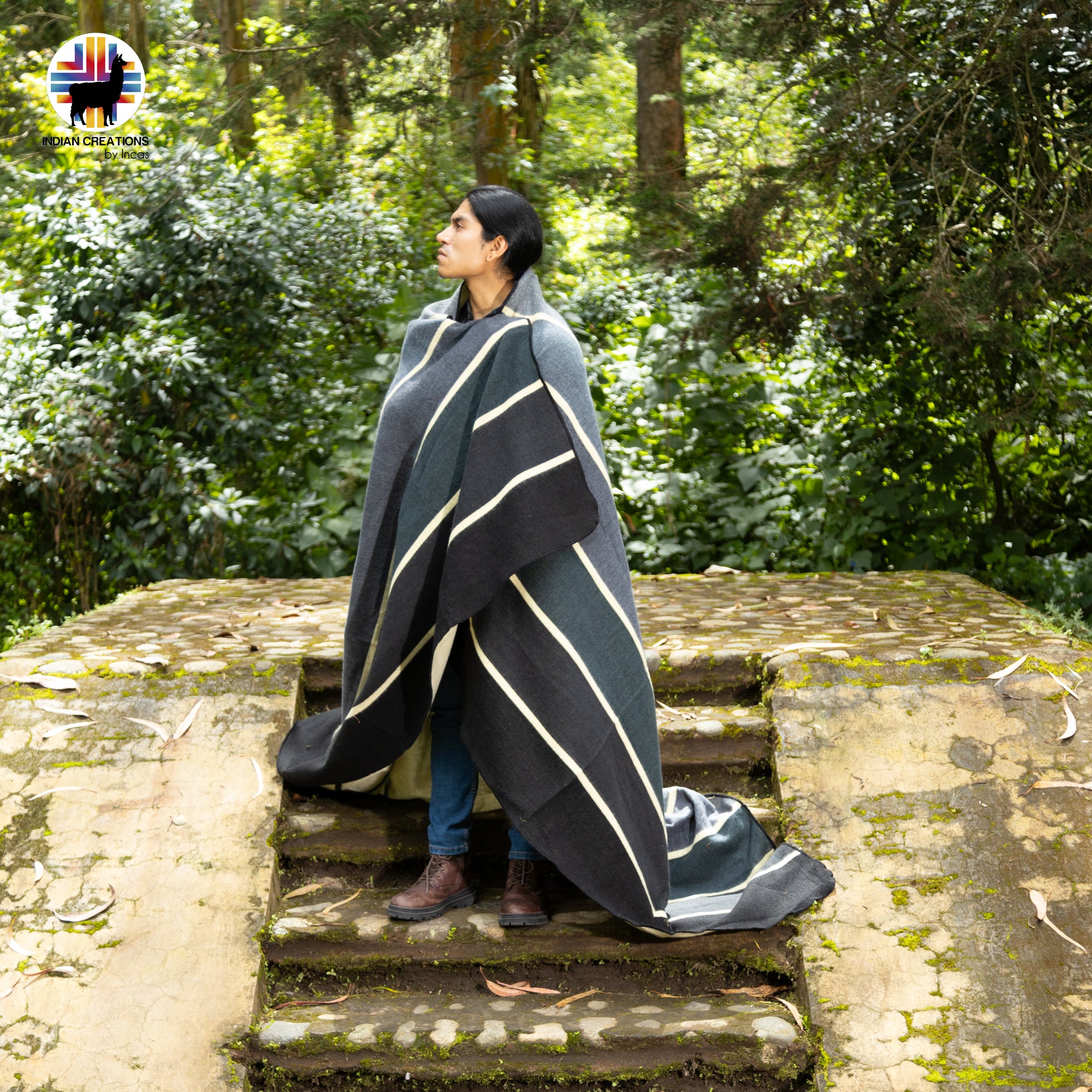 Silver Shadows Handmade Alpaca Wool Blanket. Queen Size.