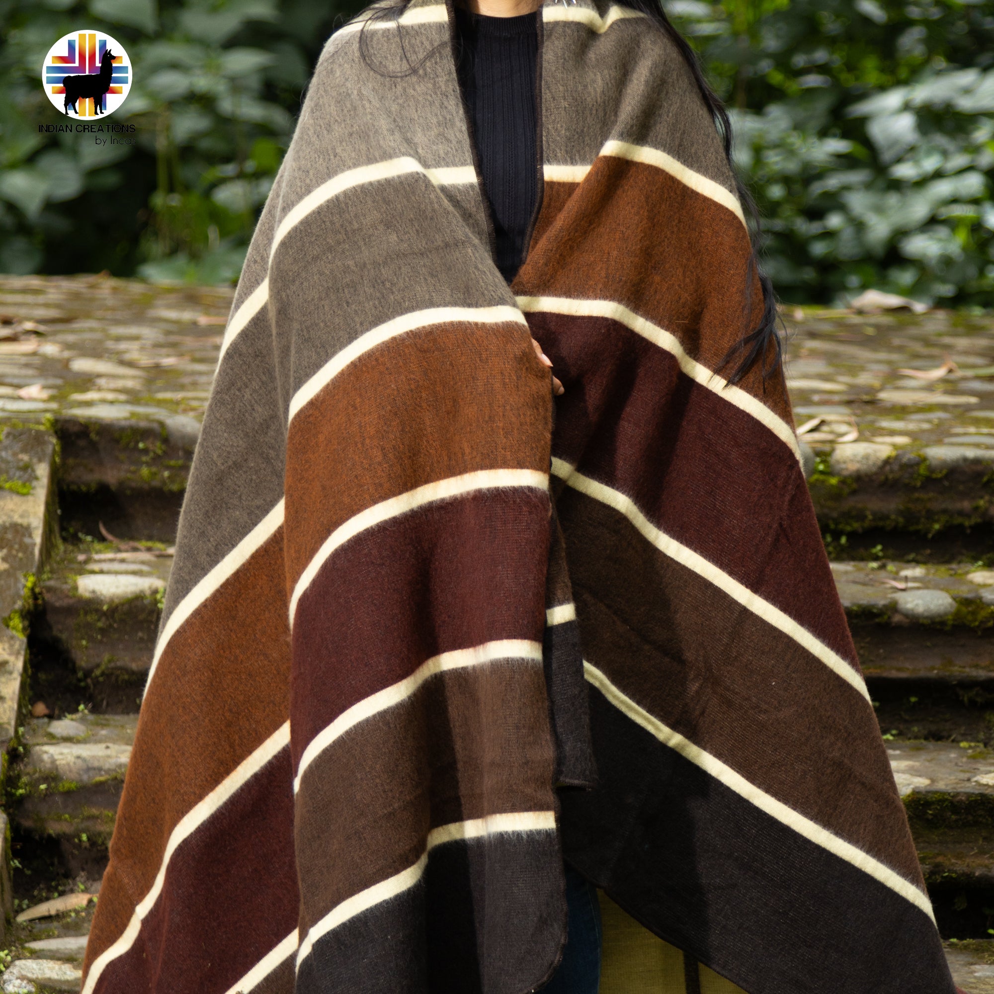 Cattleya Angereri Handmade Alpaca Wool Blanket. Queen Size.