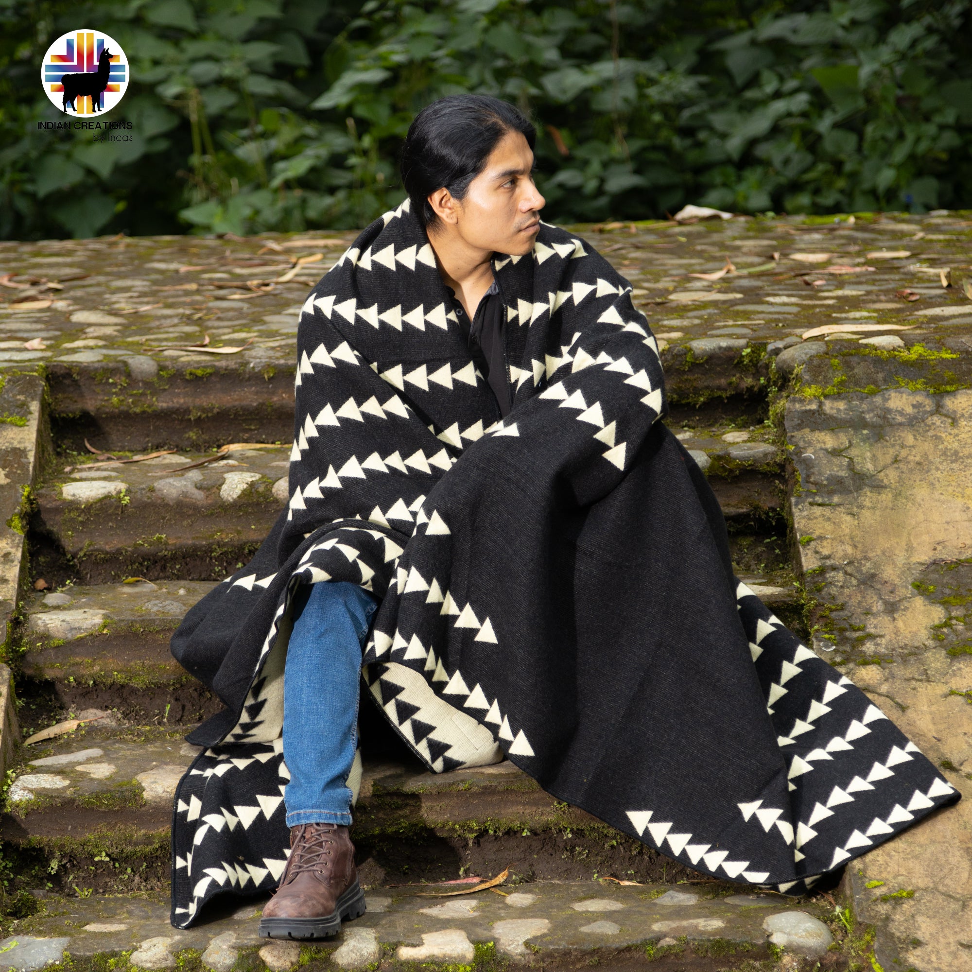 Tacca chantieri Handmade Alpaca Wool Blanket. Queen Size.