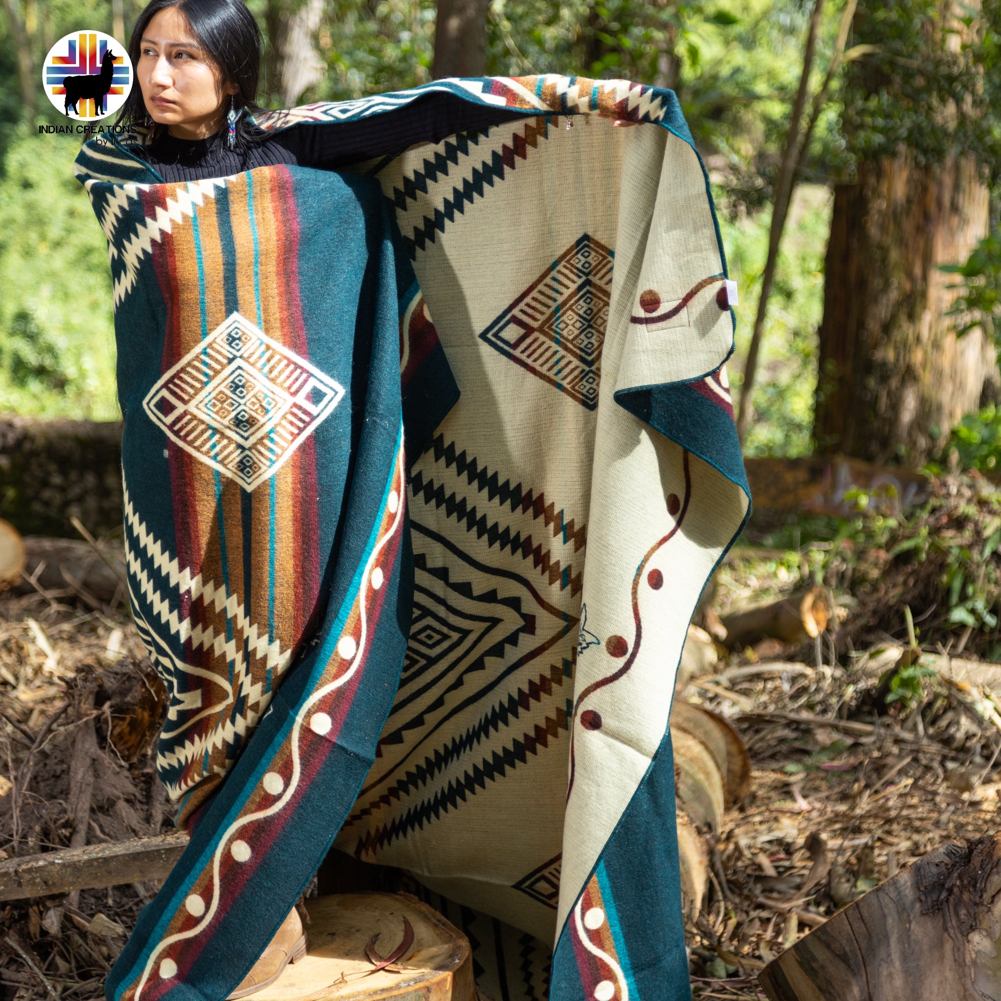 Brunnera Handmade Alpaca Wool Blanket. Queen Size.