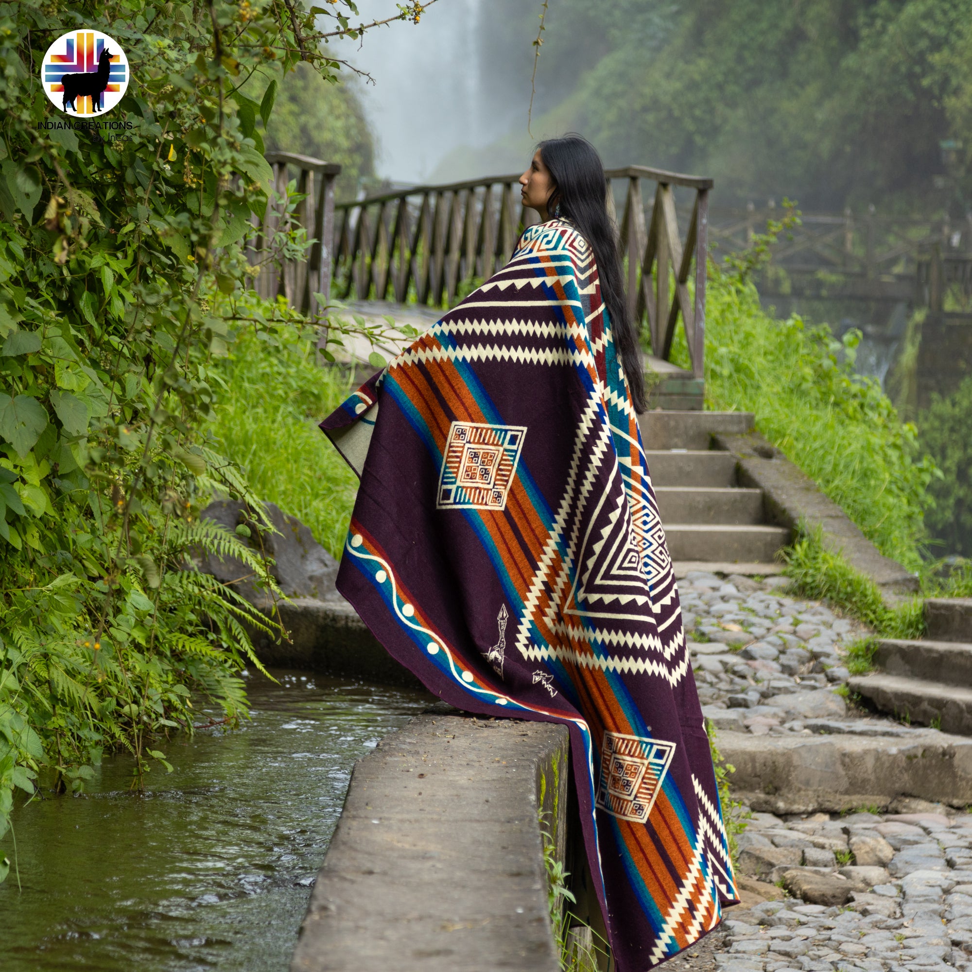 Black Baccara Handmade Alpaca Wool Blanket. Queen Size
