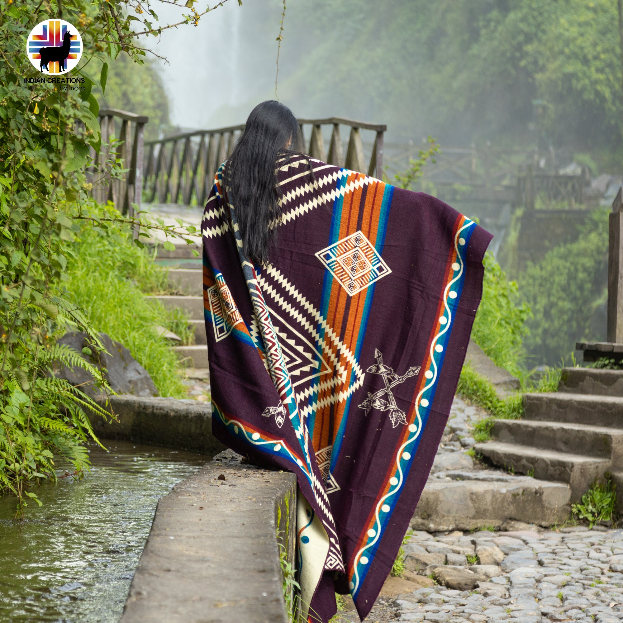 Black Baccara Handmade Alpaca Wool Blanket. Queen Size