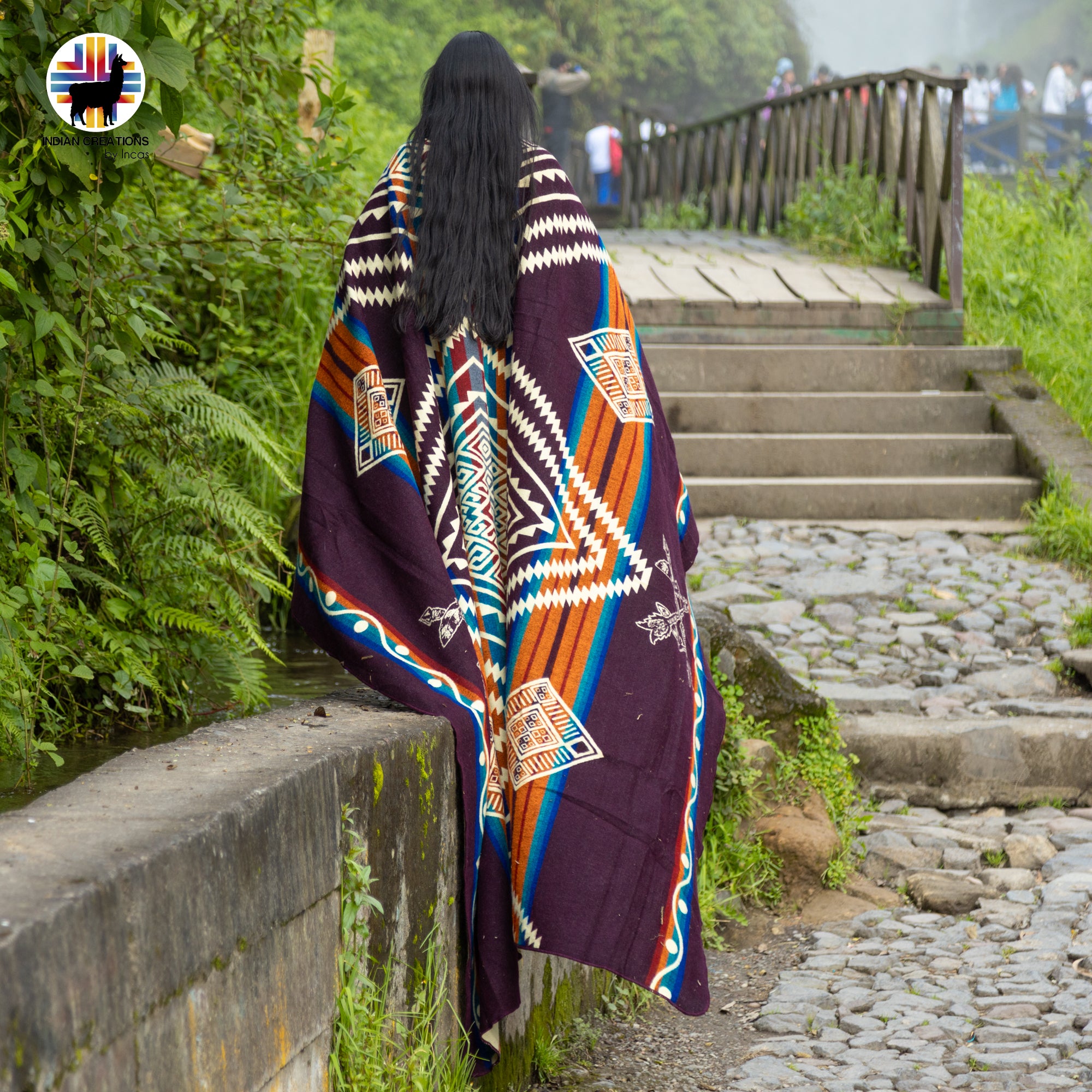 Black Baccara Handmade Alpaca Wool Blanket. Queen Size